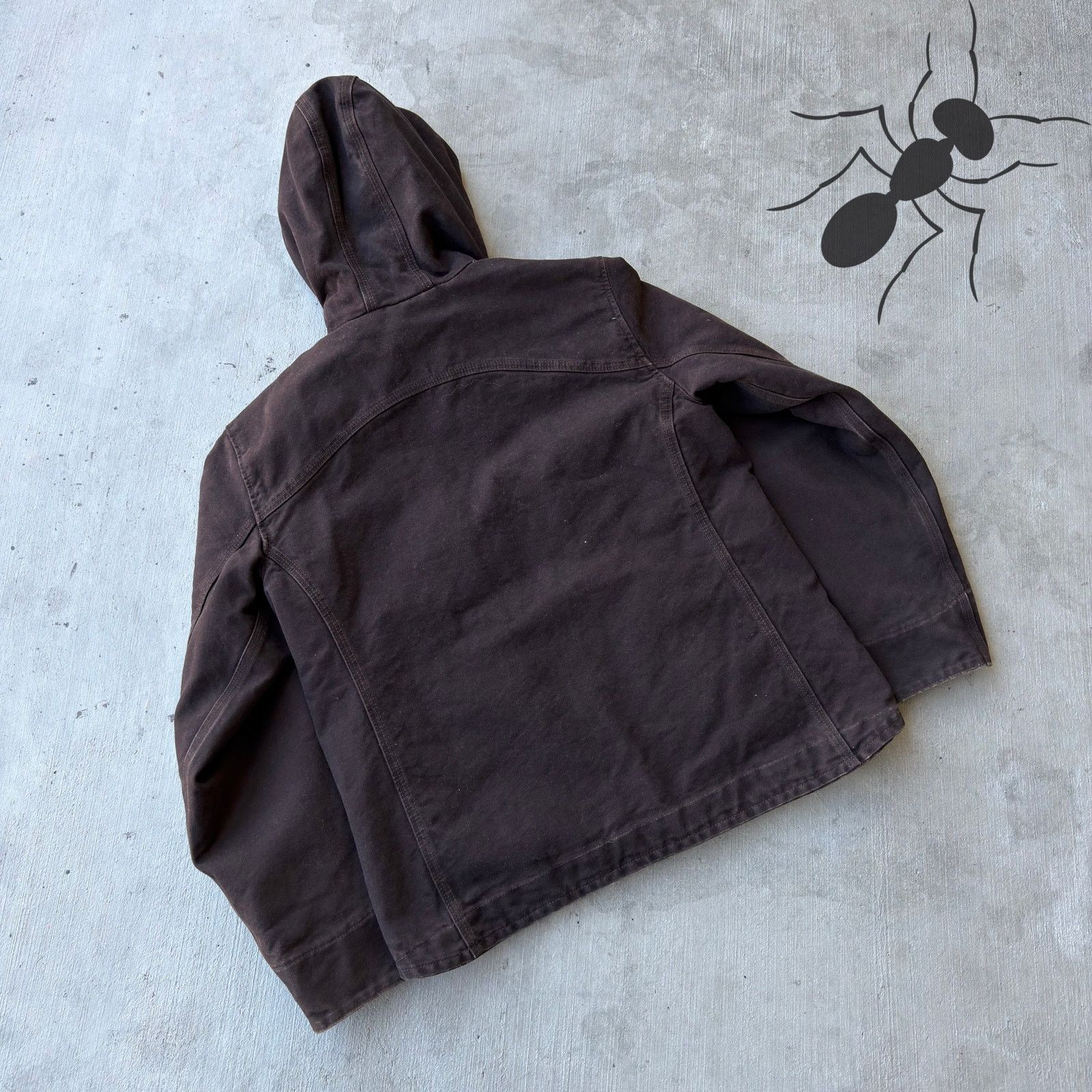 Carhartt × Vintage Carhartt DKB brown sherpa lined hooded work wear jacket Size US S / EU 44-46 / 1 - 6 Thumbnail