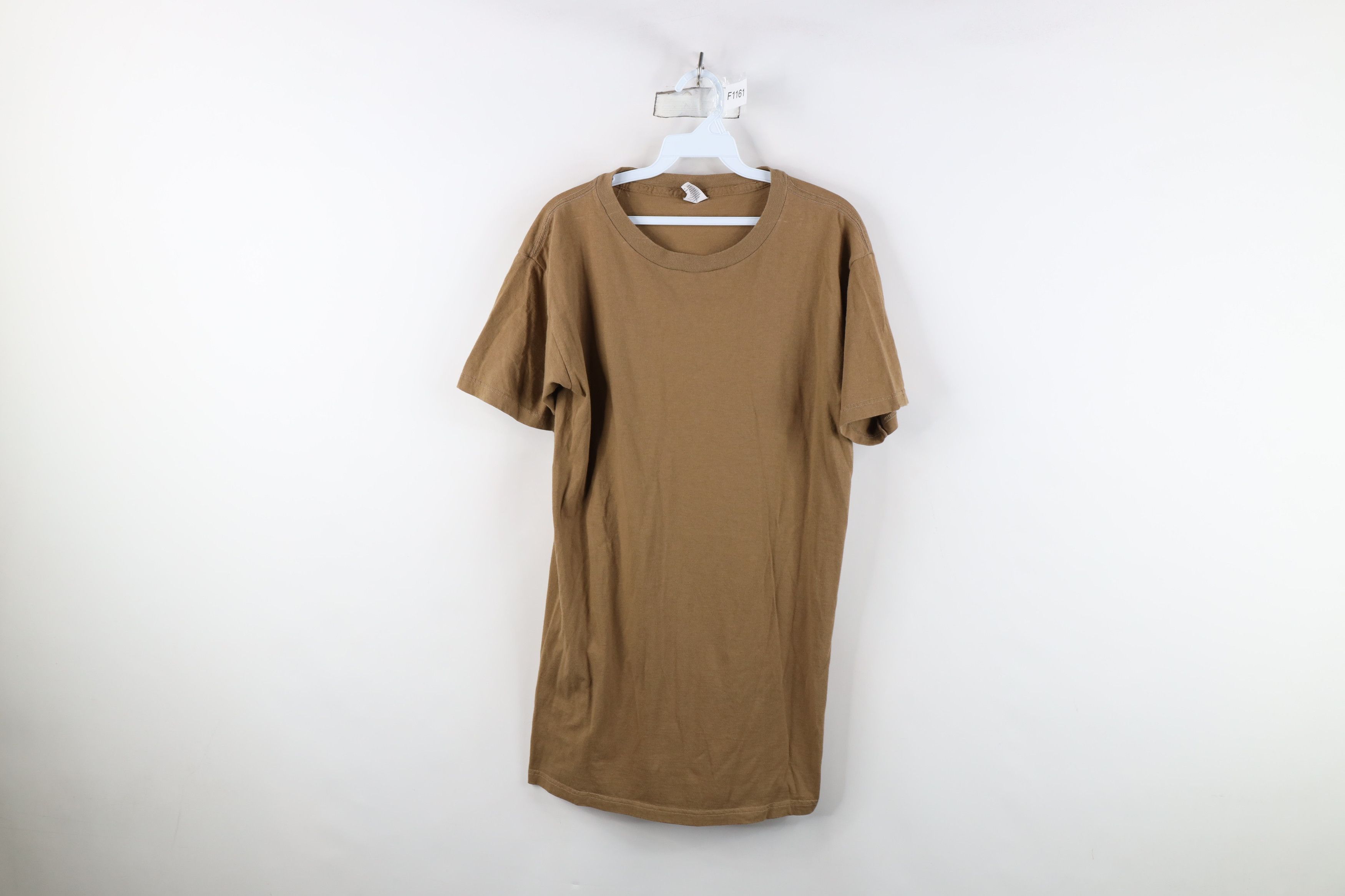Vintage Vintage 90s Streetwear Blank Short Sleeve T-Shirt Brown USA Size US L / EU 52-54 / 3 - 1 Thumbnail
