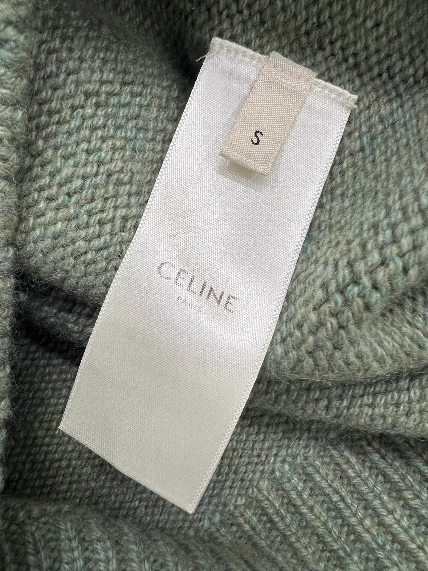 Celine Old Celine green cashmere sweater size S Size S / US 4 / IT 40 - 5 Thumbnail