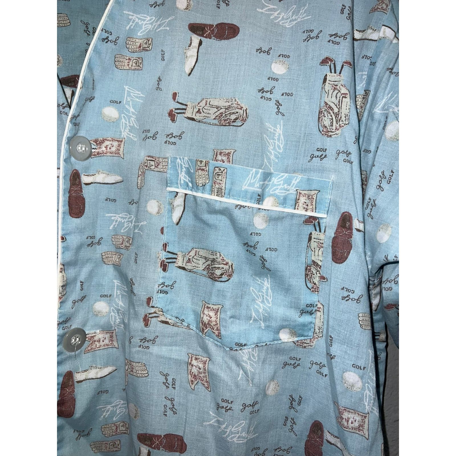 Manhattan Portage Vintage Manhattan Button Up Sleep Shirt Golf Golfing Sleeper Size US L / EU 52-54 / 3 - 3 Thumbnail