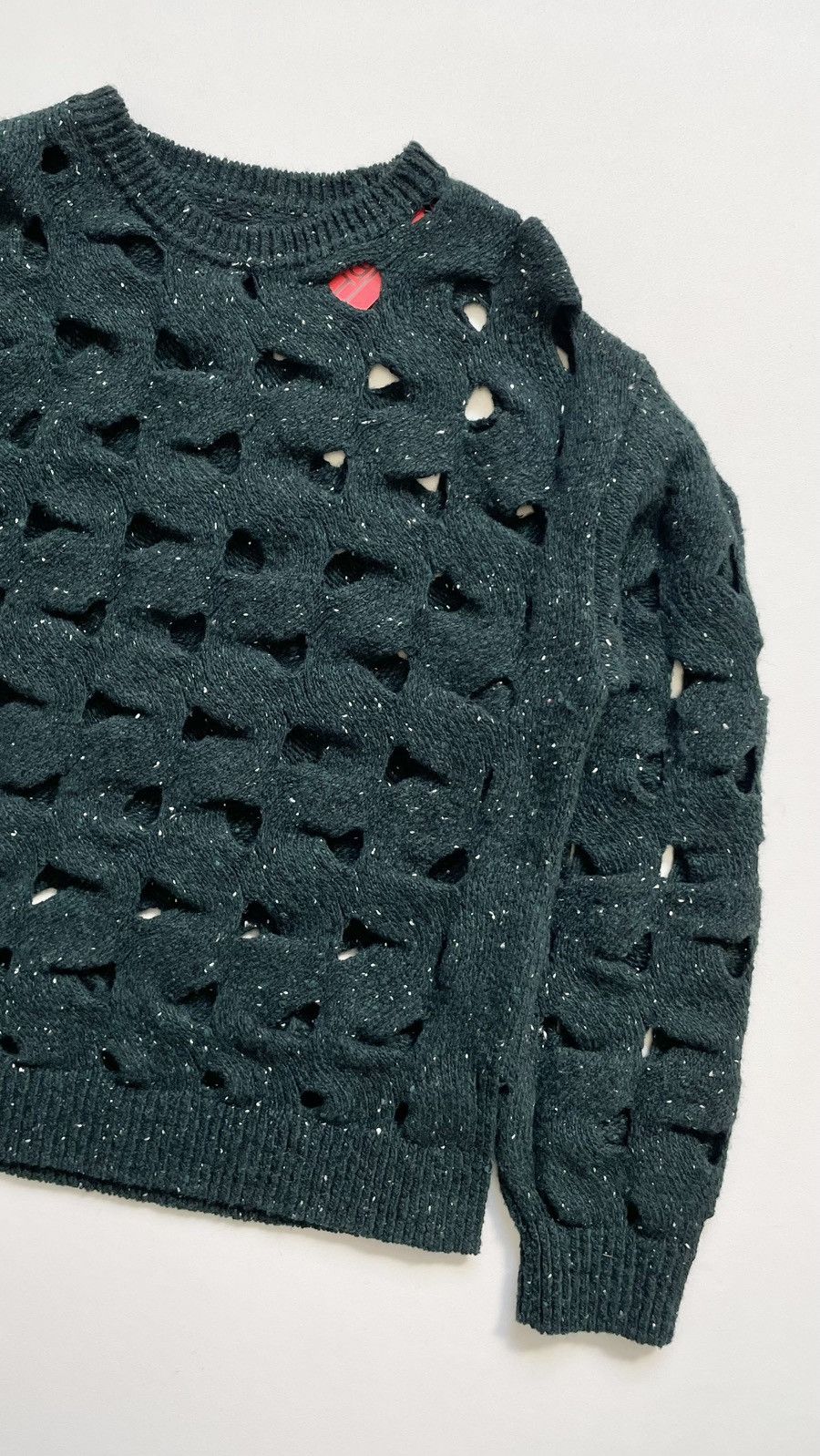 Issey Miyake Forest Green Cut Out Wool ‘Nest Knit’ Size US M / EU 48-50 / 2 - 8 Thumbnail