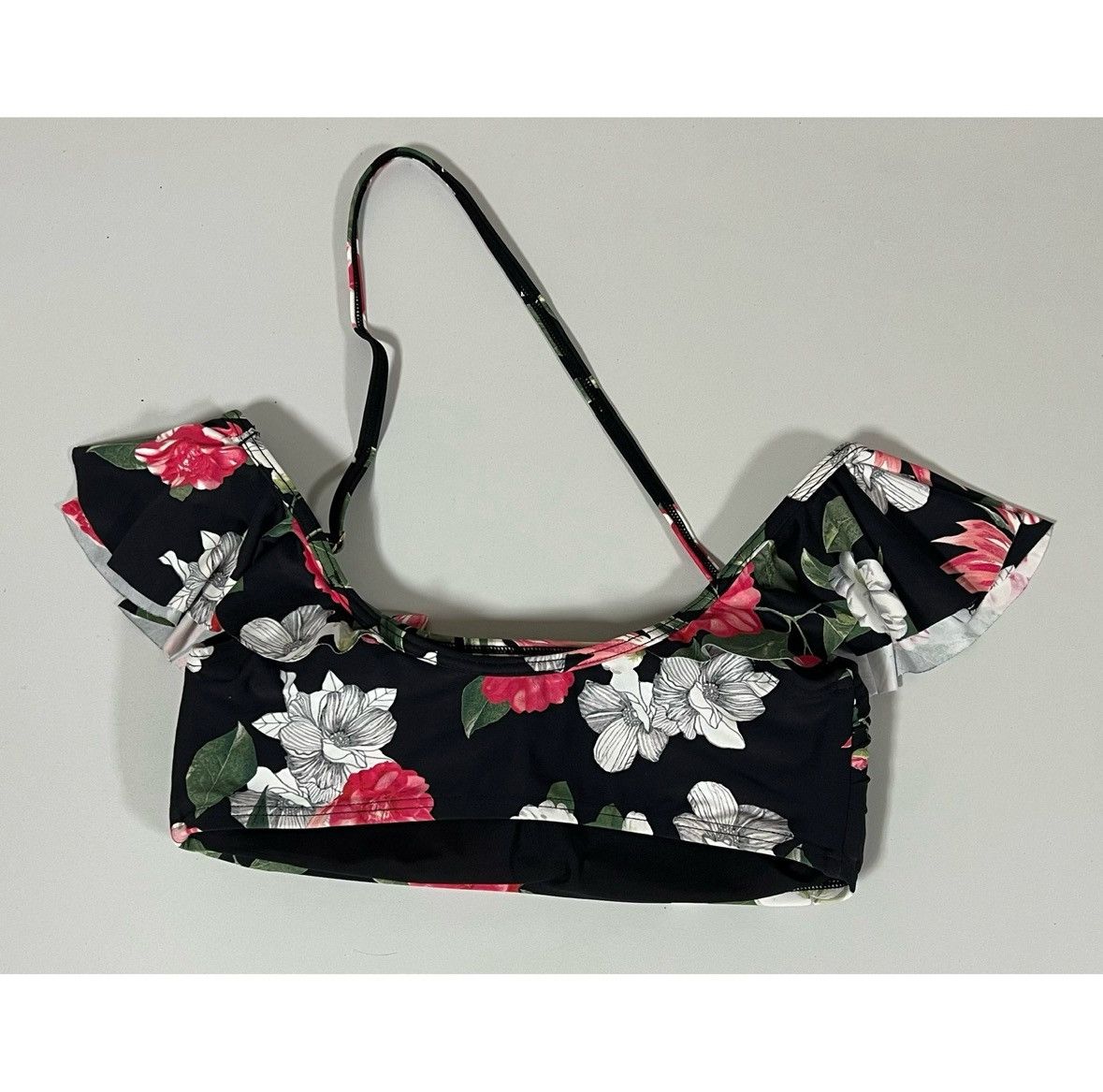 Vince Camuto Off-the-Shoulder Floral Ruffle Bikini Top Swimwear Size S 🌹✨ Size S / US 4 / IT 40 - 5 Thumbnail