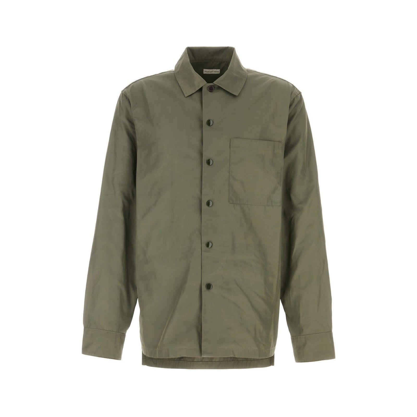 DRIES VAN NOTEN Cornish Army Green Polyester Shirt New & Aut