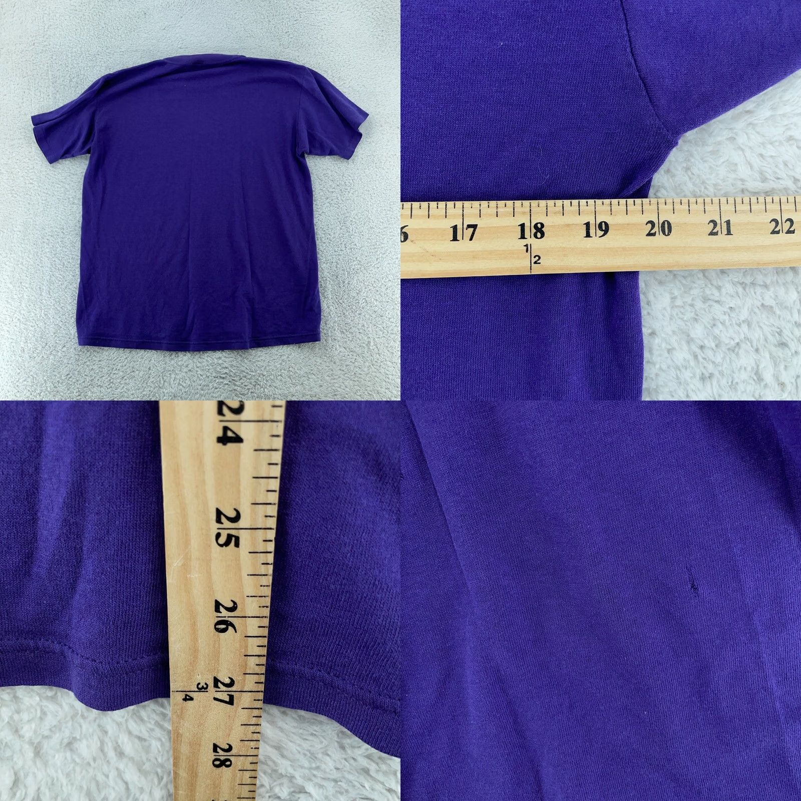 Jerzees VINTAGE Jerzees T-Shirt Mens Regular Short Sleeve Purple Solid USA M Cotton Polyester Crew Neck Size US M / EU 48-50 / 2 - 8 Thumbnail