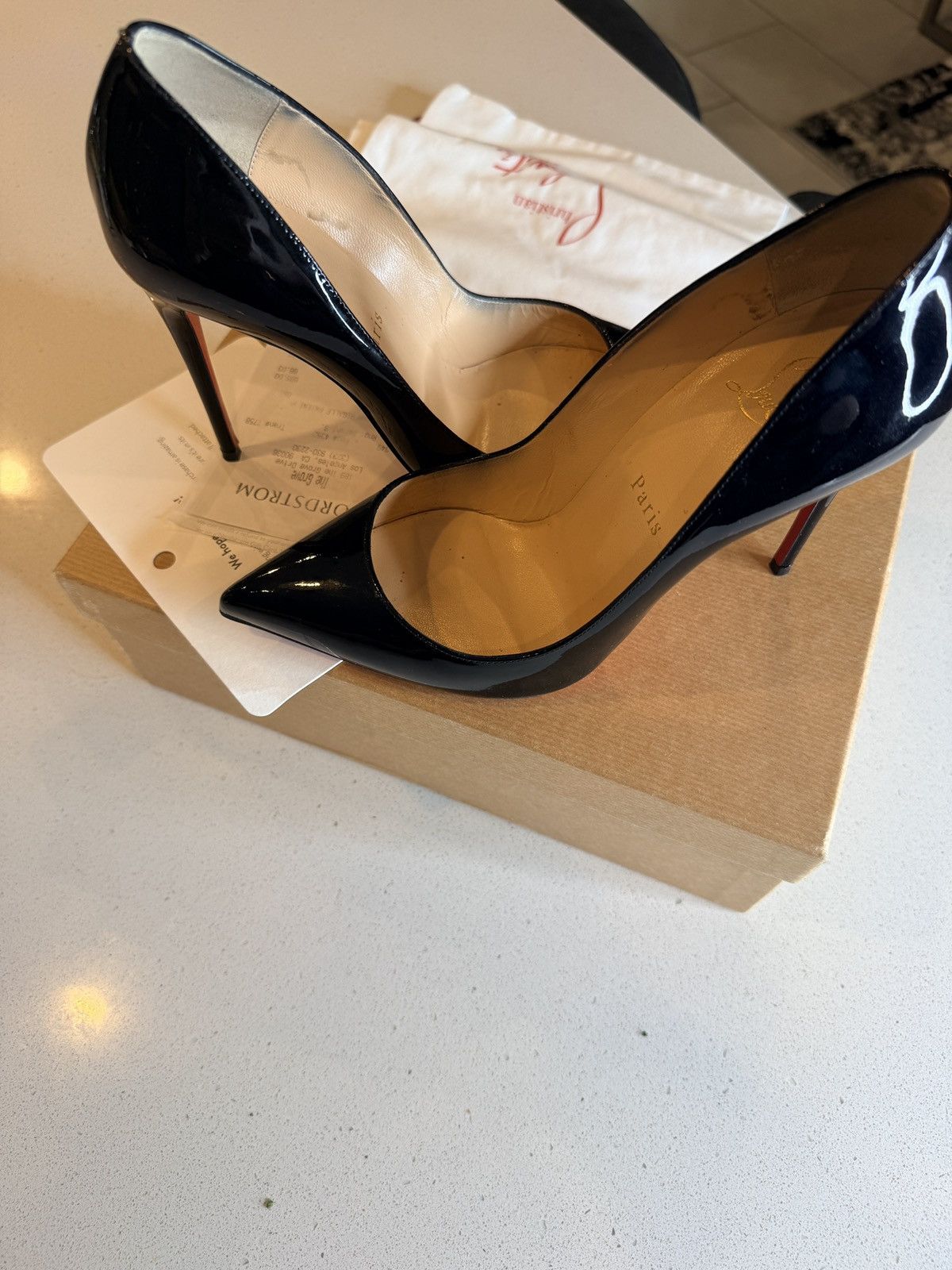 Christian Louboutin CL Pigalle patent leather 100mm size 37.5 louboutin Size US 7.5 / IT 37.5 - 4 Thumbnail