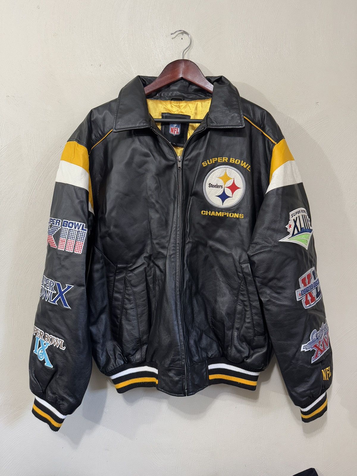 Vintage Pittsburgh Steelers Championship Leather Jacket