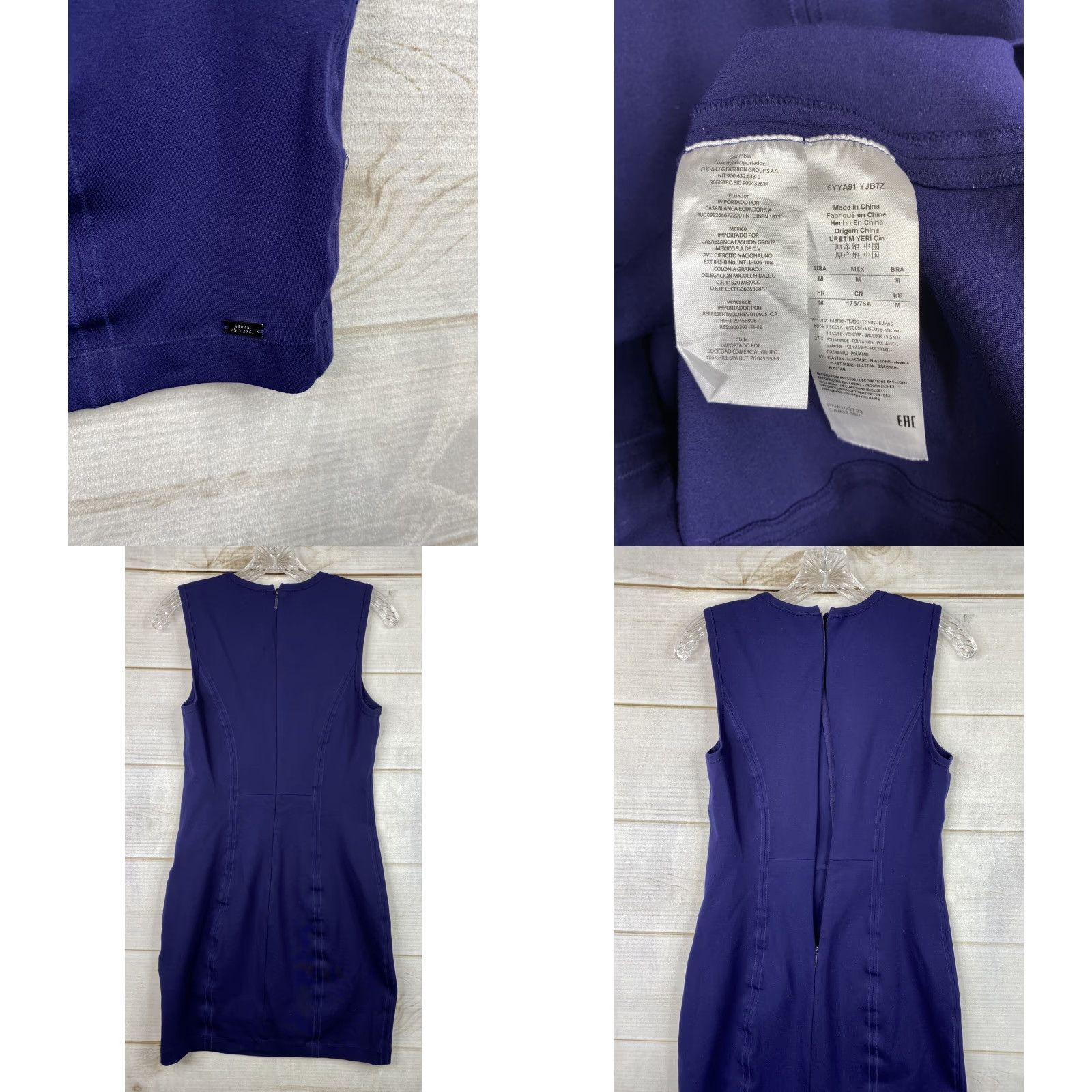 Armani Exchange Armani Exchange Dress Womens M Blue Sleeveless Ruffle Knee Length Ponte Knit Size M / US 6-8 / IT 42-44 - 8 Thumbnail