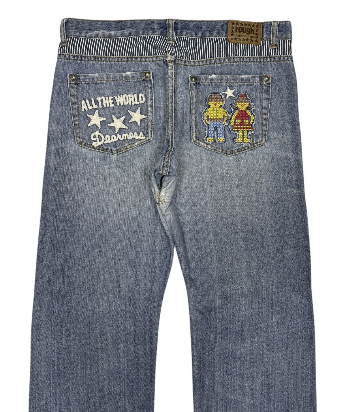 Other 🔥Vintage UNION MADE Patchwork Distressed Denim Jeans Size US 34 / EU 50 - 4 Thumbnail