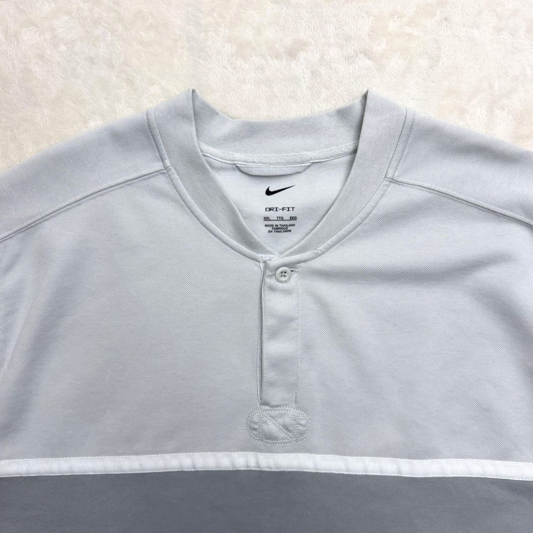 Nike Nike Dri-FIT Henley Shirt Mens 2XL Gray Colorblock Rugby Athletic Preppy Heavy Size US XXL / EU 58 / 5 - 2 Thumbnail