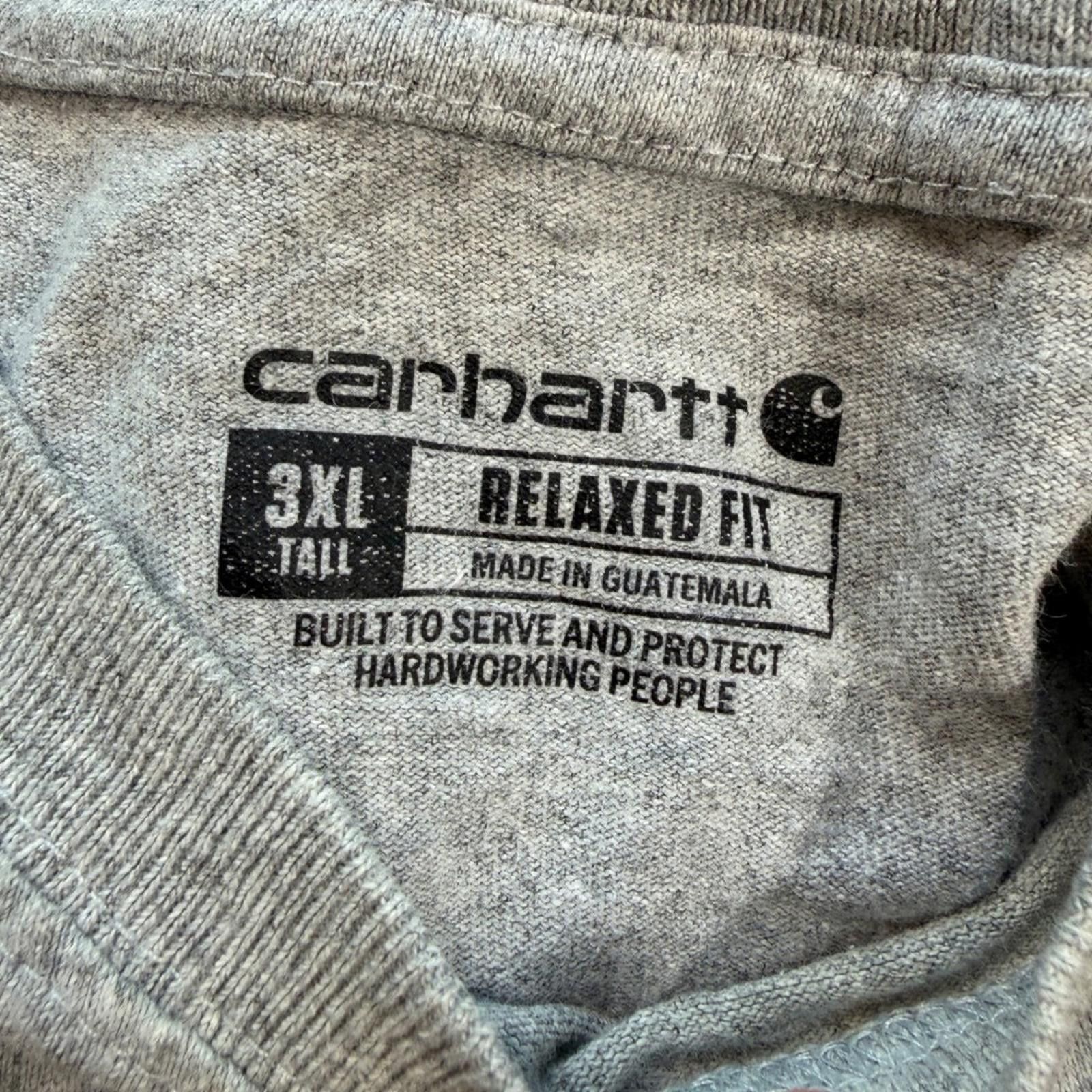 Carhartt Carhartt Long Sleeve Logo Shirt Grey Relaxed Fit 3XL Tall Size US XXL / EU 58 / 5 - 4 Thumbnail