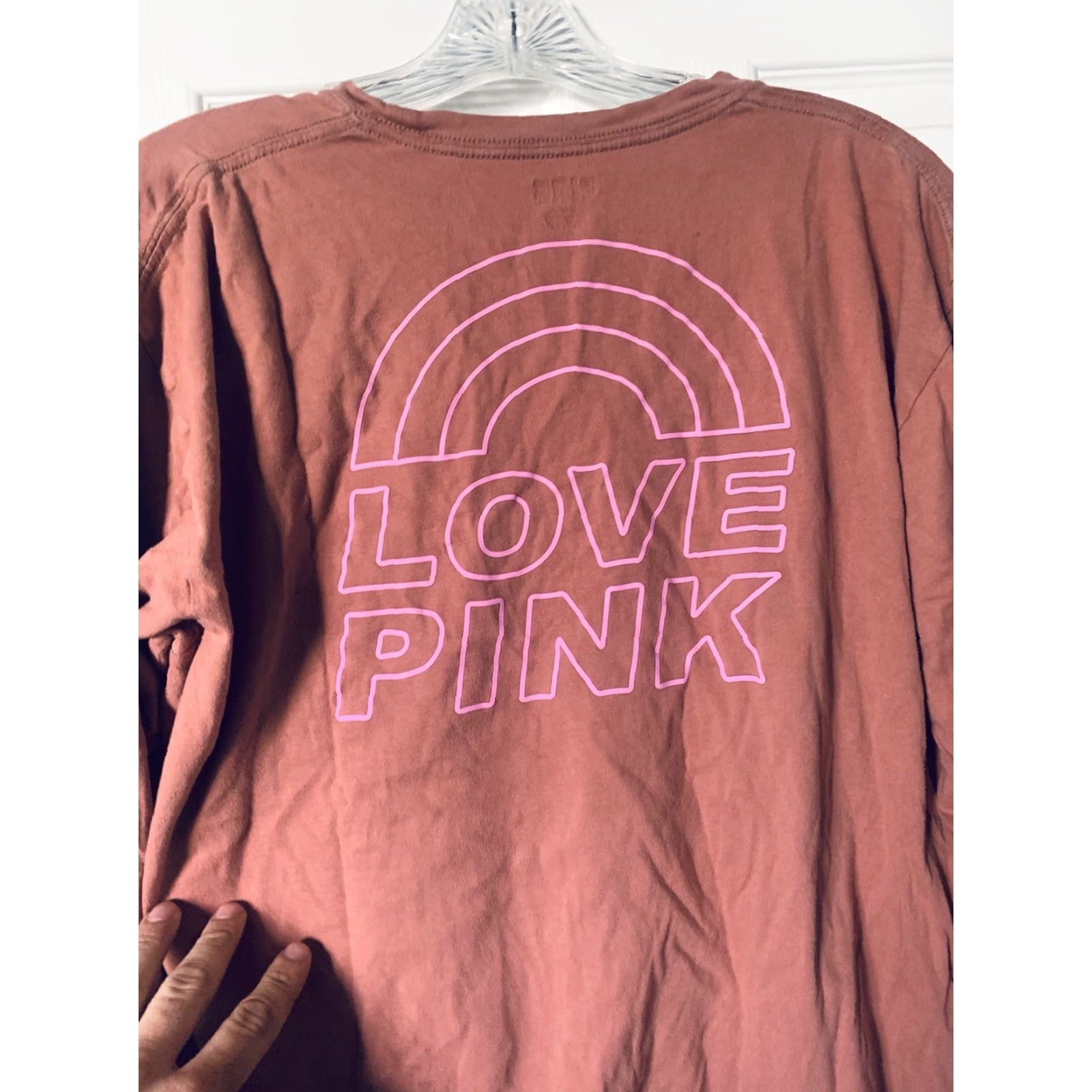 Pinko PINK Victoria's Secret Longsleeve Brown Campus Large Tee Womens L Brown Campus Longsleeve Shirt Size L / US 10 / IT 46 - 5 Thumbnail