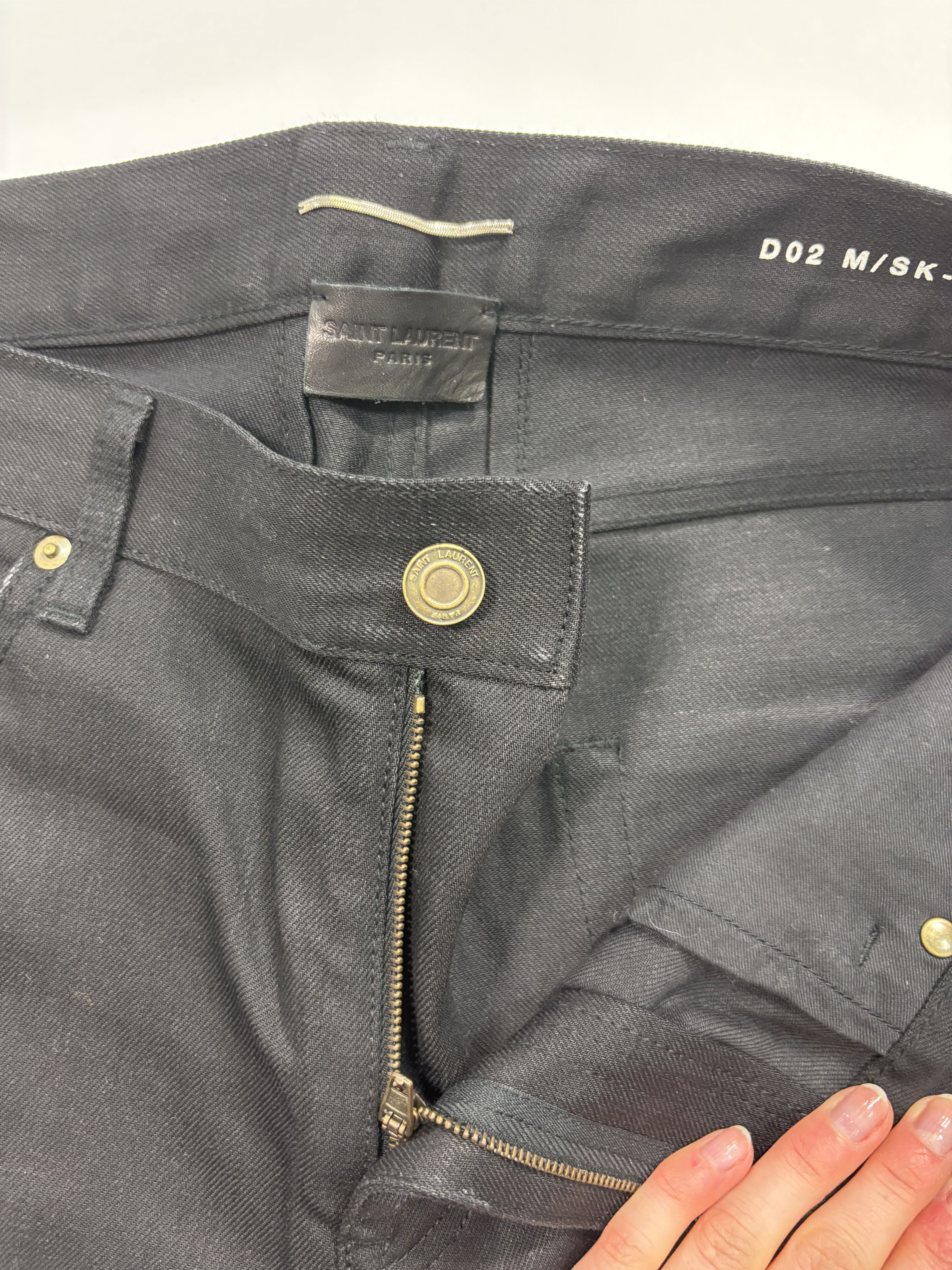 Saint Laurent Paris Saint Laurent Distressed Black Pants Size US 32 / EU 48 - 2 Thumbnail