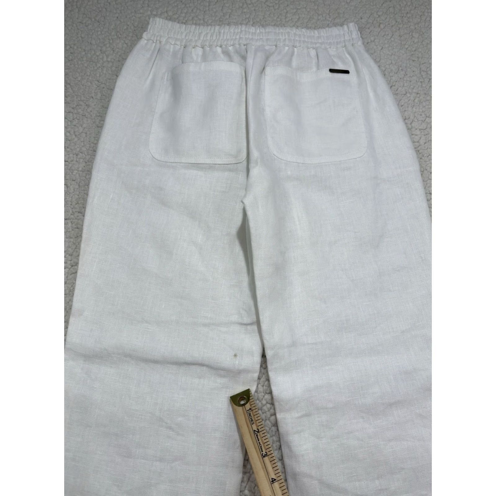Michael Kors Michael Kors White Linen Pants Slacks Straight Leg Womens Sz 2 Drawstring Linen Size 26" / US 2 / IT 38 - 6 Thumbnail