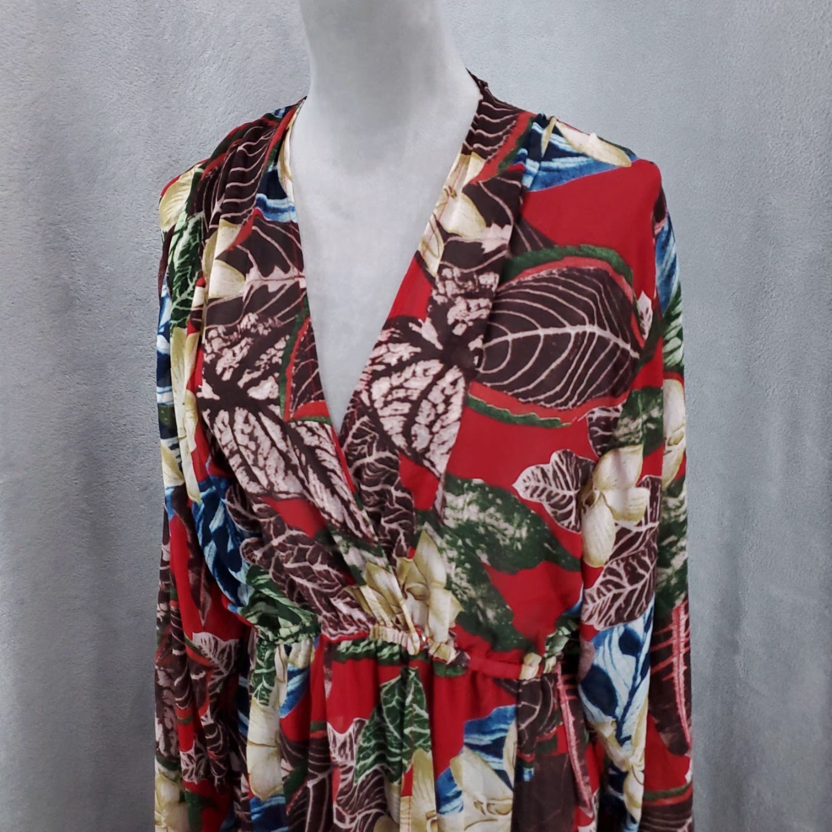 Vintage Umgee Dress Womens Large Floral Maxi Sheer Tropical Beach Cruise Size L / US 10 / IT 46 - 2 Thumbnail