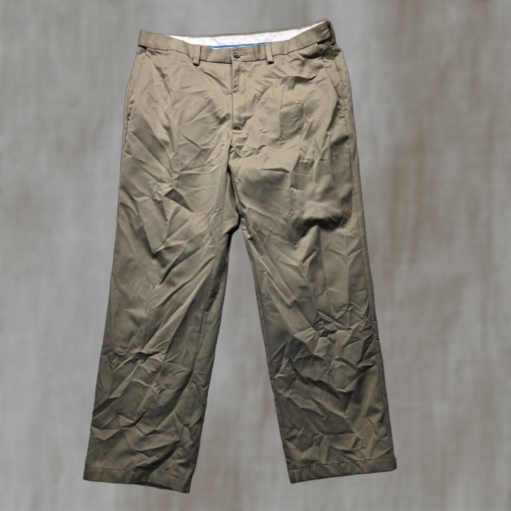 Haggar VINTAGE Haggar Dress Pants Men's Beige Khaki 36 x 29 Cotton Pleated Regular Straight Pockets 3860s Pants Mens Size US 36 / EU 52 - 1 Thumbnail