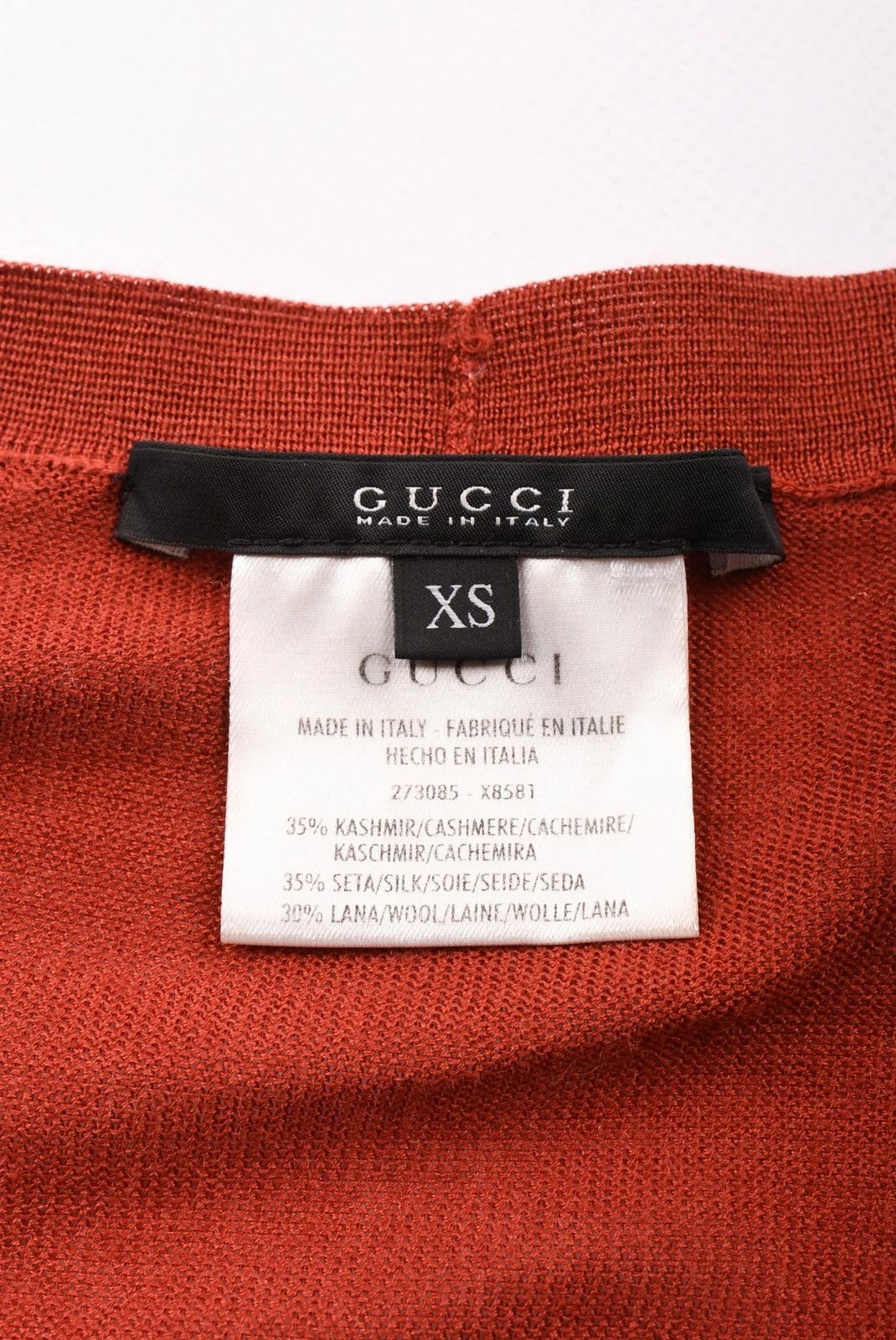 Gucci Women's Gucci Red Cashmere Silk Blend Cardigan Size S Size S / US 4 / IT 40 - 5 Thumbnail