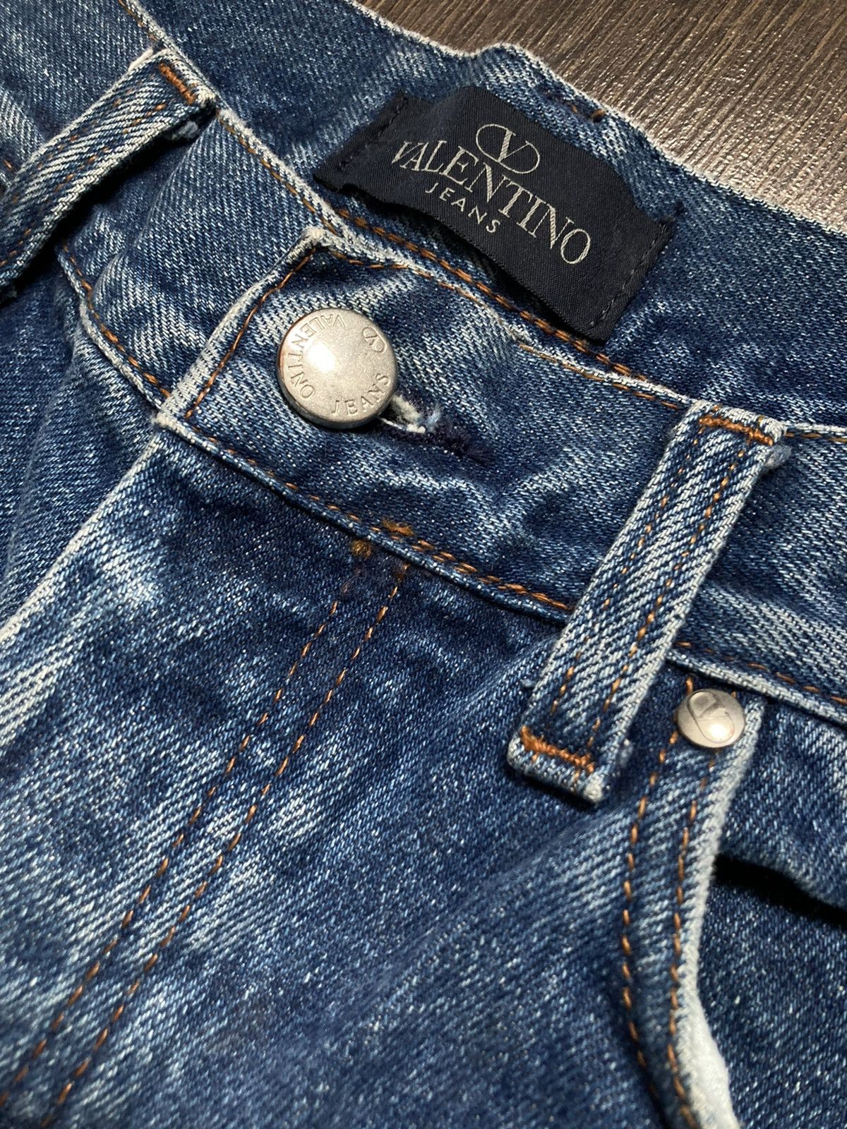 Blue Vintage Straight Jeans Valentino 32 Size 90s Dad Style