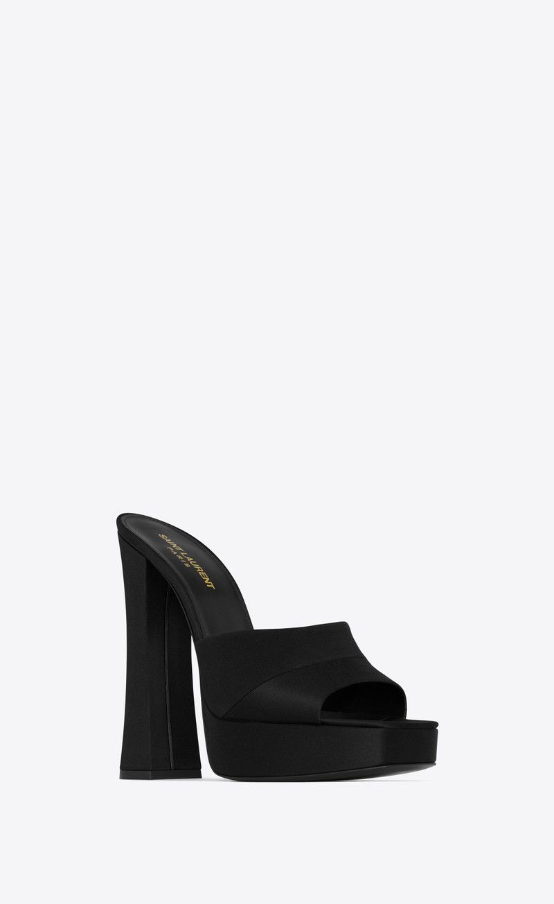 Saint Laurent Paris o1bcso1str0226 Boogie Platform Mules in Black Size US 8.5 / IT 38.5 - 2 Thumbnail