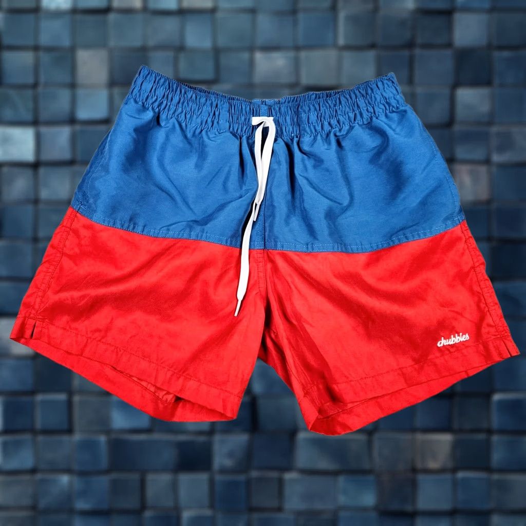 Chubbies Chubbies Men’s Blue Red Pull on Colorblock Swim Shorts trunks M Color Blue Logo Size US 31 - 1 Thumbnail