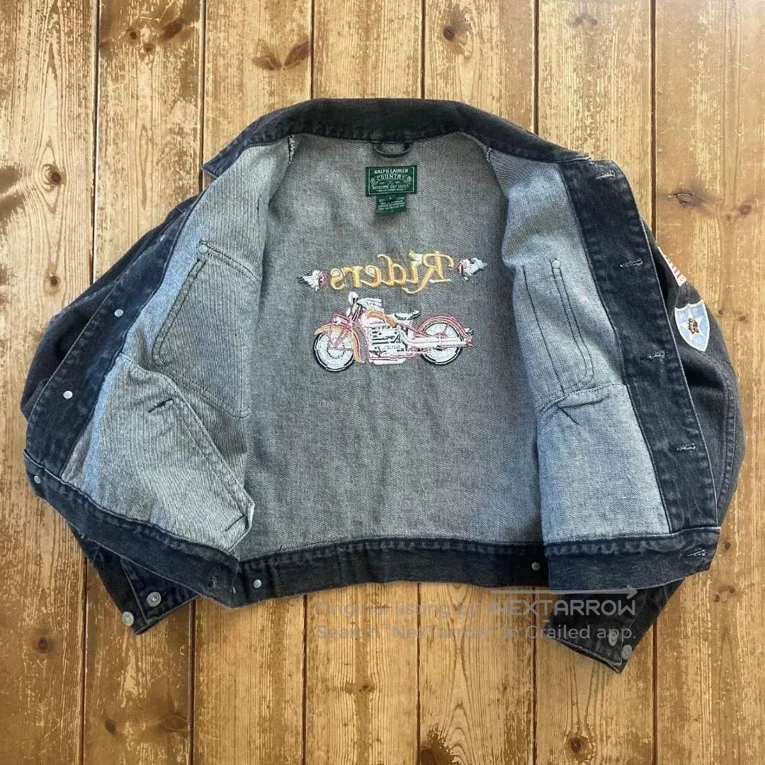 RRL Ralph Lauren vintage ralph lauren motorcycle denim jacket. Size M / US 6-8 / IT 42-44 - 3 Thumbnail