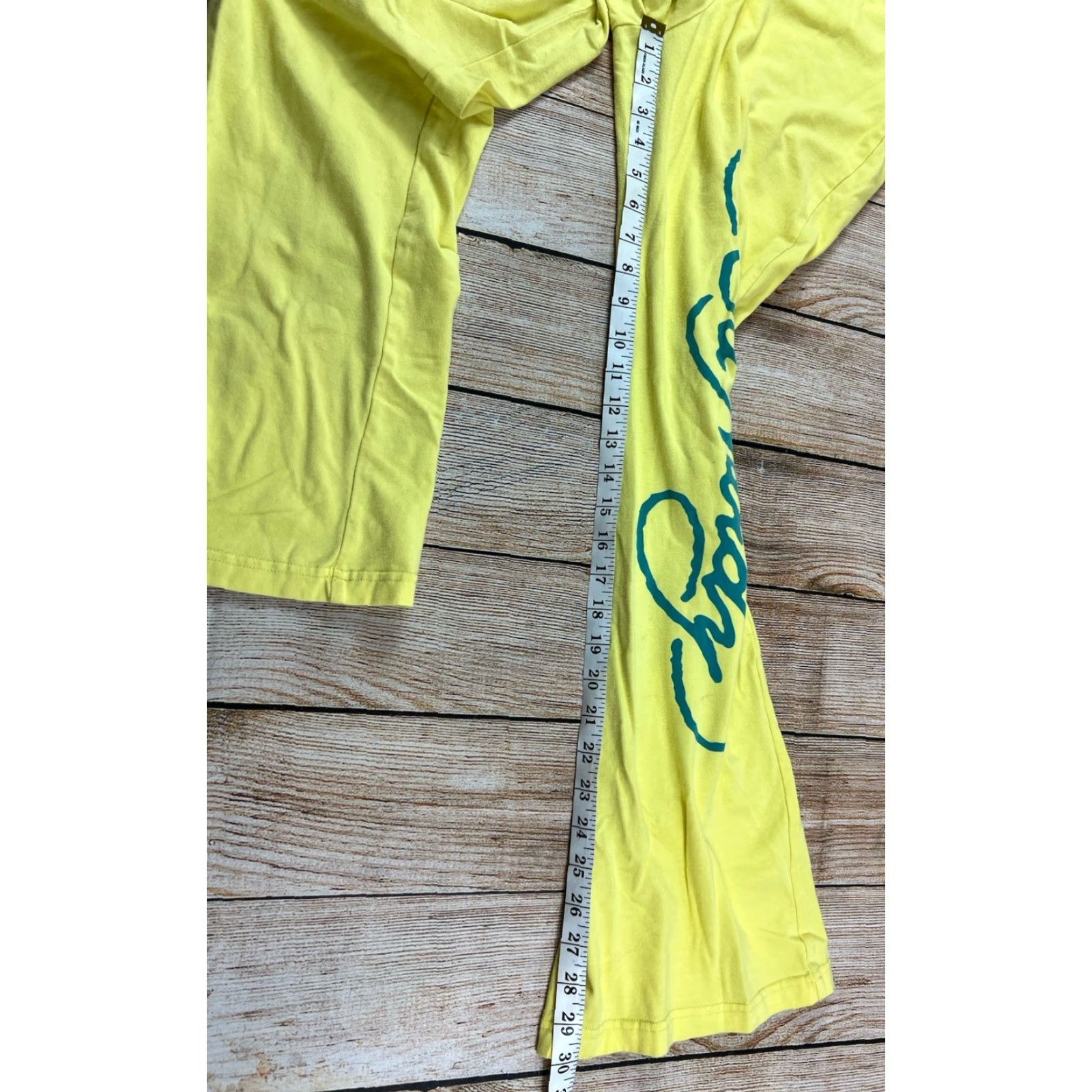 Ed Hardy VINTAGE Women’s Ed Hardy Gone Forever Cherry Wings Logo Yellow Pants Large Women activewear Sweatpants L Size 36" / US 14 / IT 50 - 3 Thumbnail