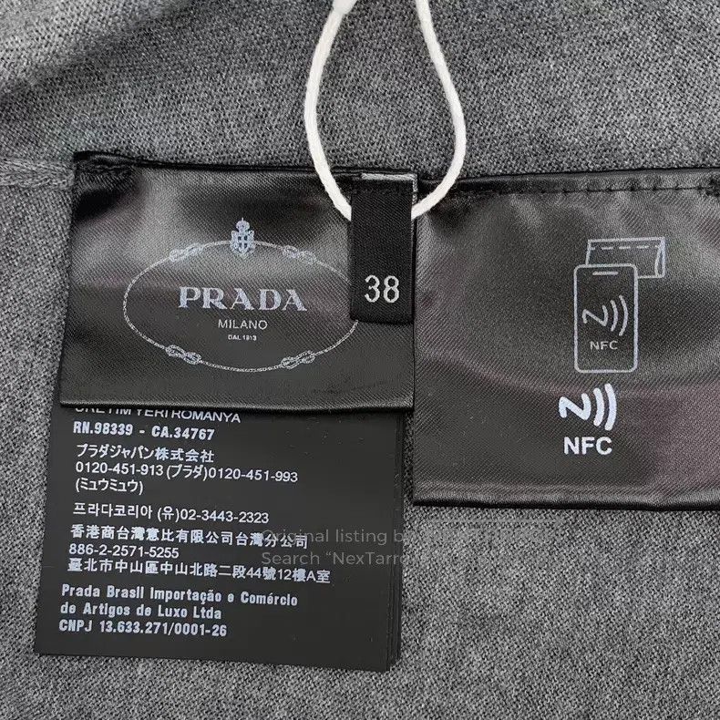 Prada Prada 23 gray wool lapel single-breasted long-sleeved knit Size XS / US 0-2 / IT 36-38 - 8 Thumbnail