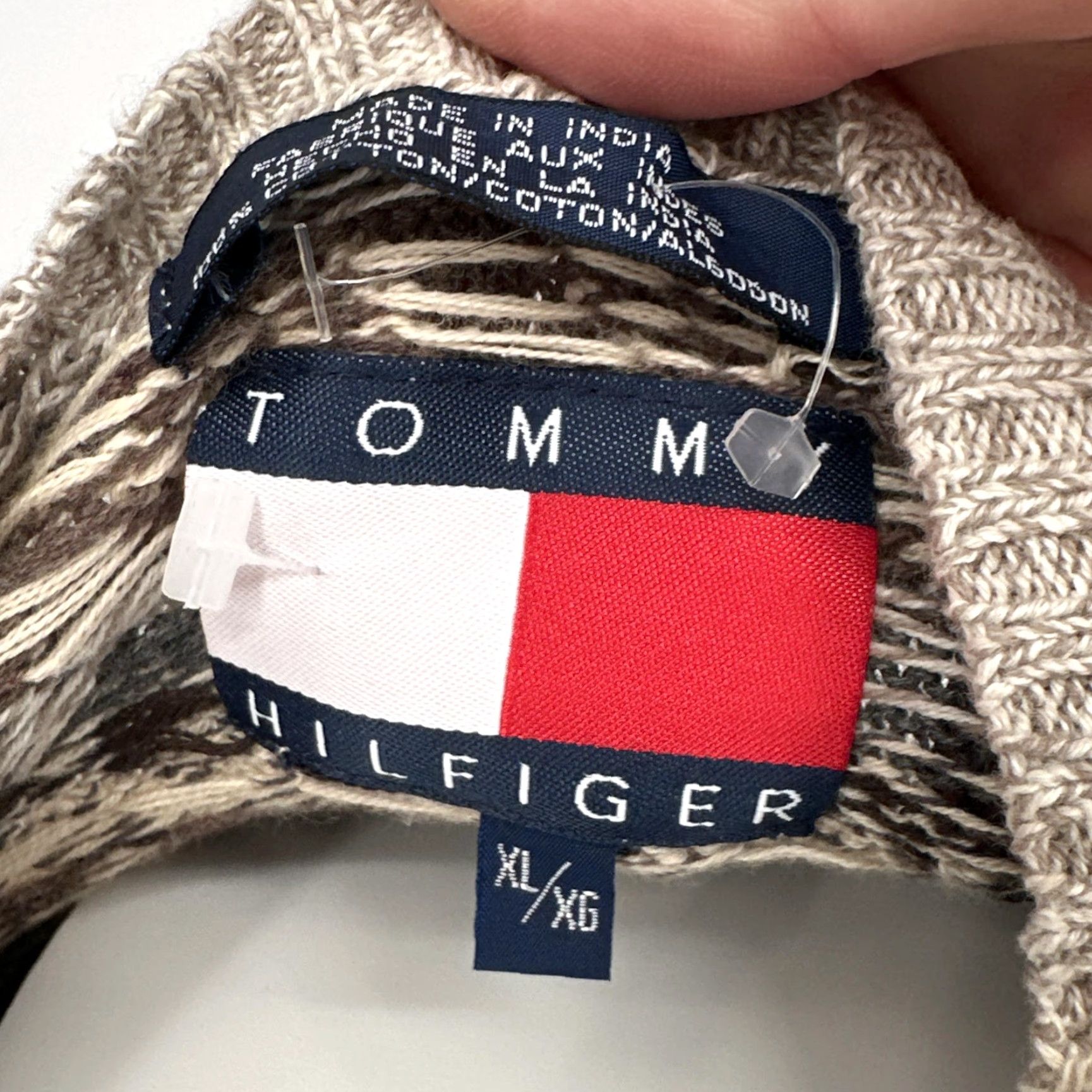 Tommy Hilfiger VINTAGE Tommy Hilfiger Sweater Mens XL Beige Fair Isle Cotton Crewneck Pullover Knit Size US XL / EU 56 / 4 - 5 Thumbnail