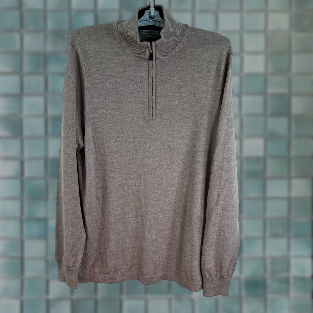 Joseph Abboud VINTAGE Joseph Abboud Men's Sweater 1/4 Zip Wool Pullover Size L Beige Classic Casual Size US L / EU 52-54 / 3 - 1 Thumbnail