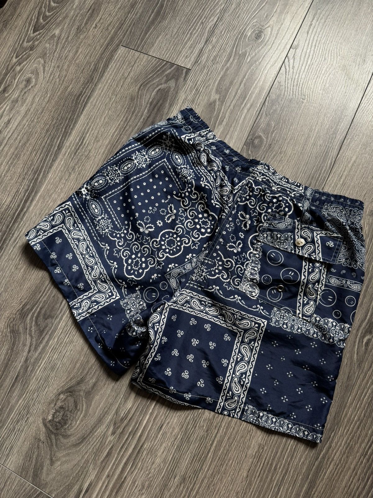 Bather Bather Navy Bandana Print Swim Trunks M Size US 31 - 4 Thumbnail