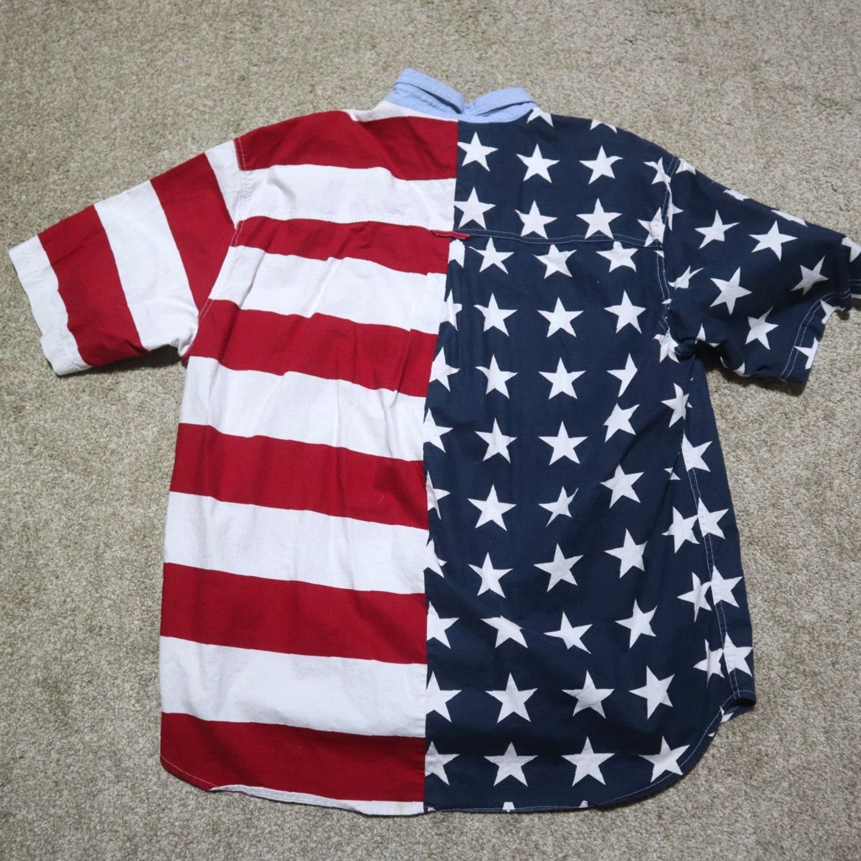 Vintage Ivy Crew Shirt Mens 2XL USA American Flag Stars & Stripes Button Front Down Size US XXL / EU 58 / 5 - 8 Thumbnail