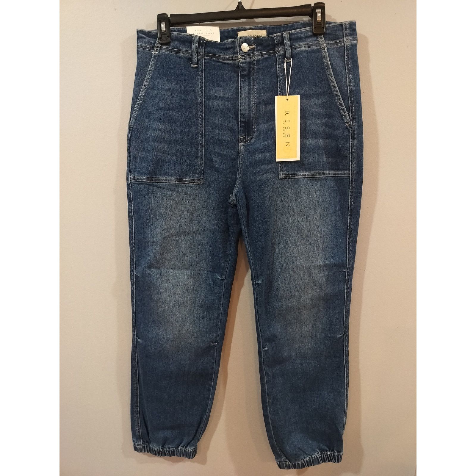Other RISEN LA Denim Jogger Jeans High Rise Medium Wash 1XL Size 36" / US 14 / IT 50 - 1 Thumbnail