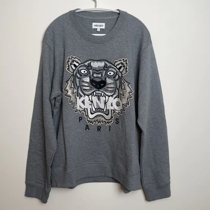 Kenzo Kenzo Gray Cotton Men’s Sweatshirt with Logo 0089 Size US L / EU 52-54 / 3 - 1 Thumbnail