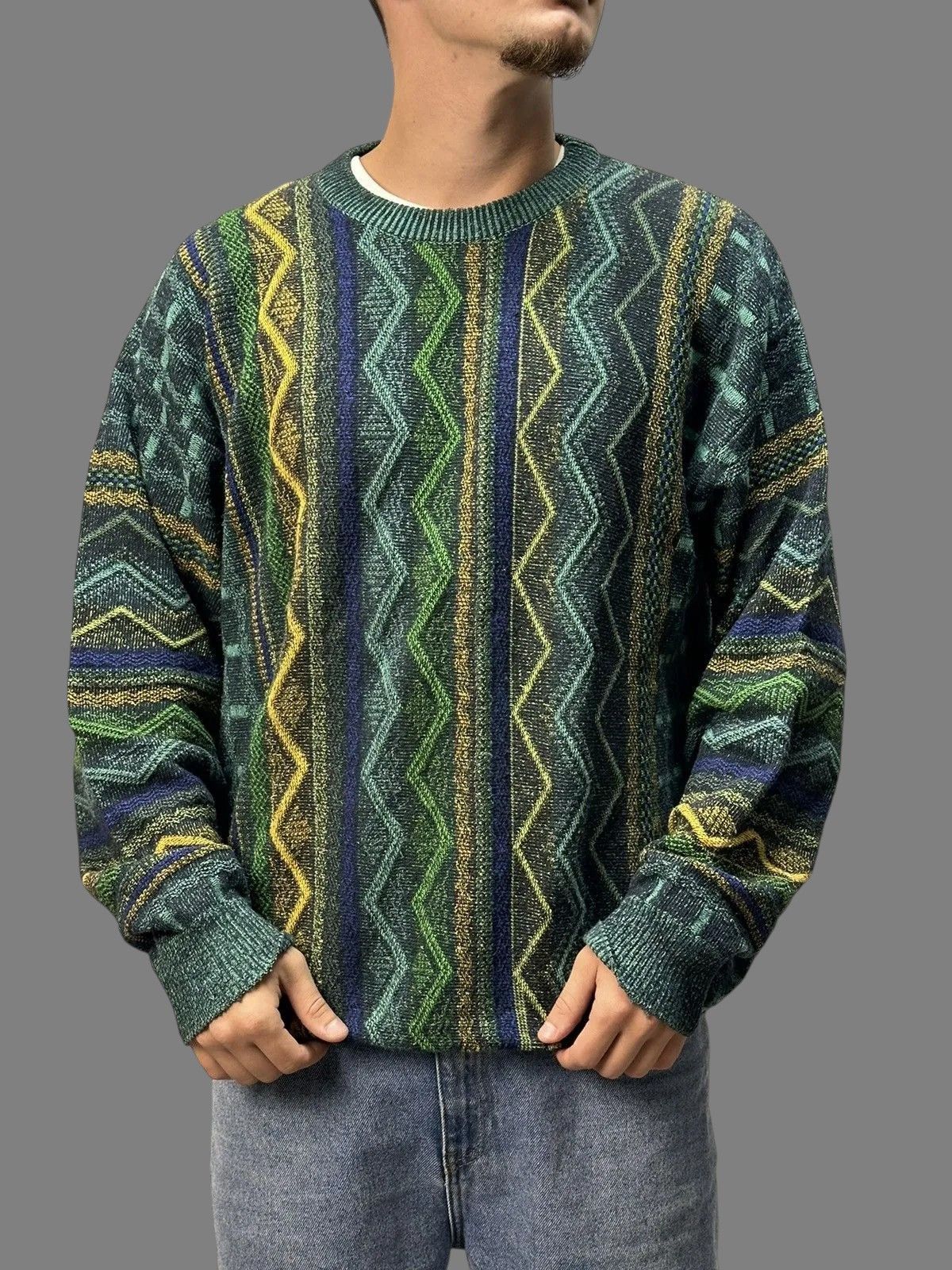 Carlo Colucci Vintage Multicolour Carlo Colucci Knit Sweater Coogi Canada Size US L / EU 52-54 / 3 - 2 Thumbnail