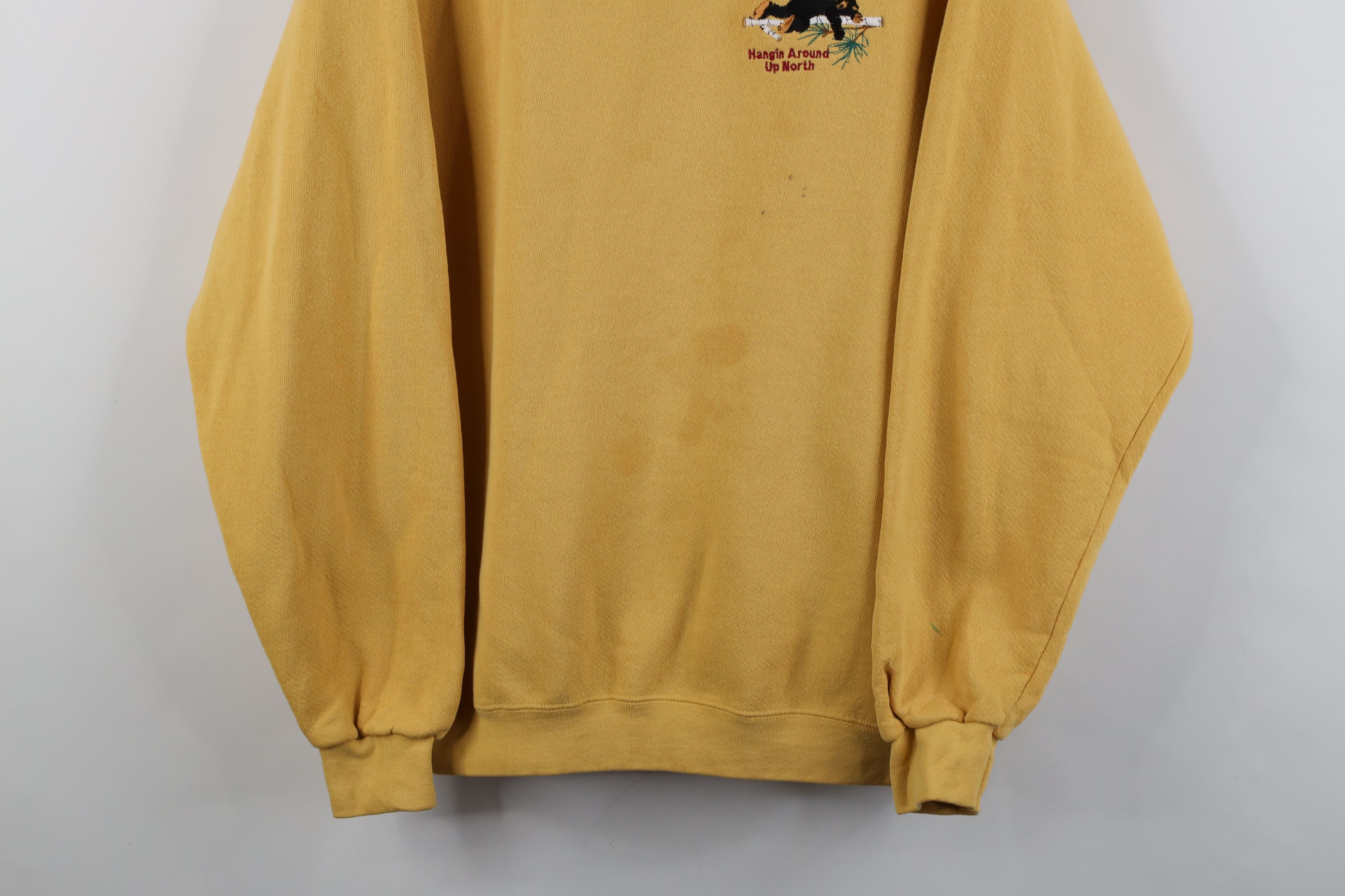 Vintage Vintage 90s Hanging Around Up North Michigan Bear Sweatshirt Size L / US 10 / IT 46 - 3 Thumbnail