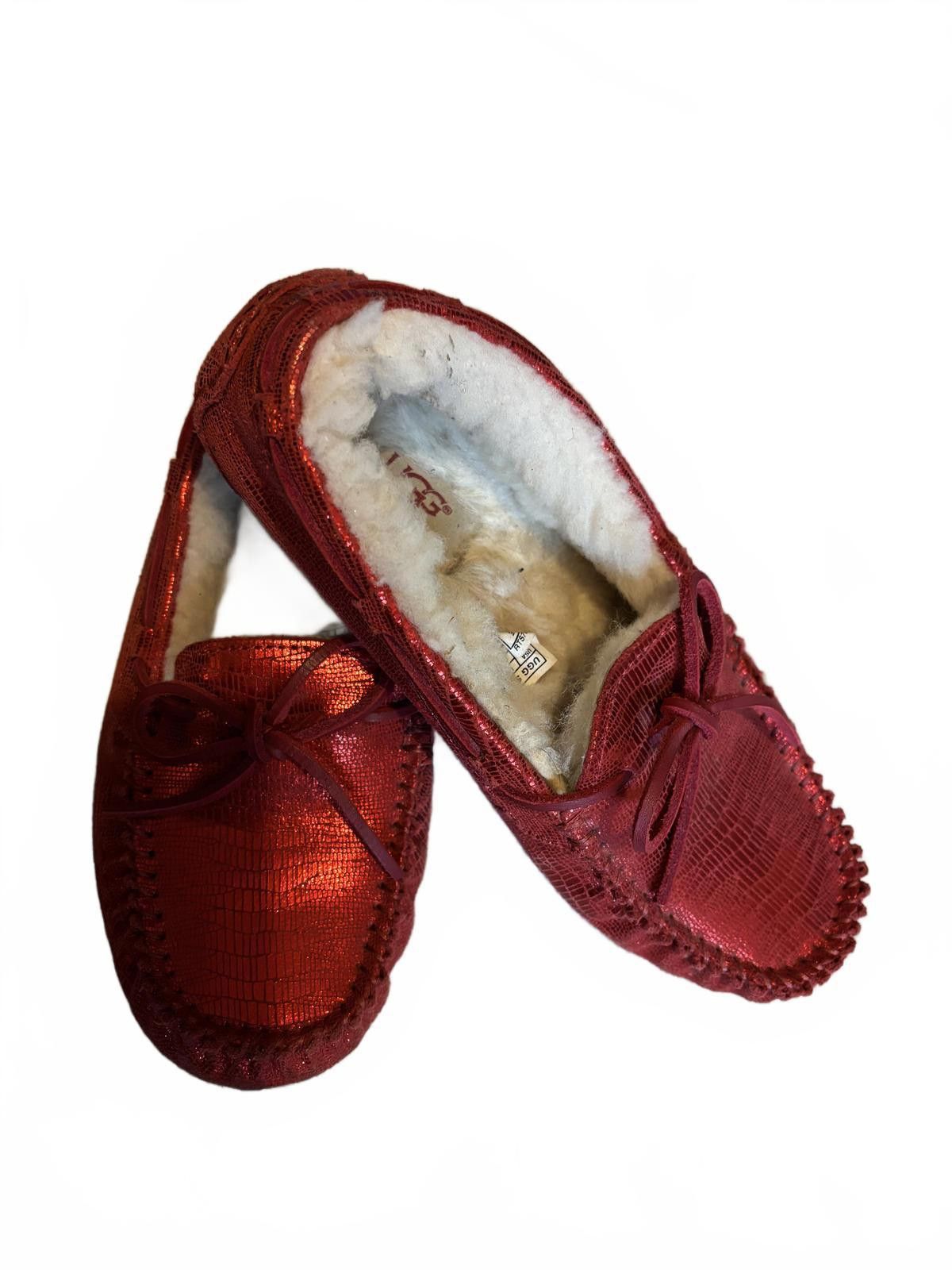 Ugg NEW UGG Dakota Metallic Jester Red Slippers Shearling sz 6 Size US 6 / IT 36 - 2 Thumbnail
