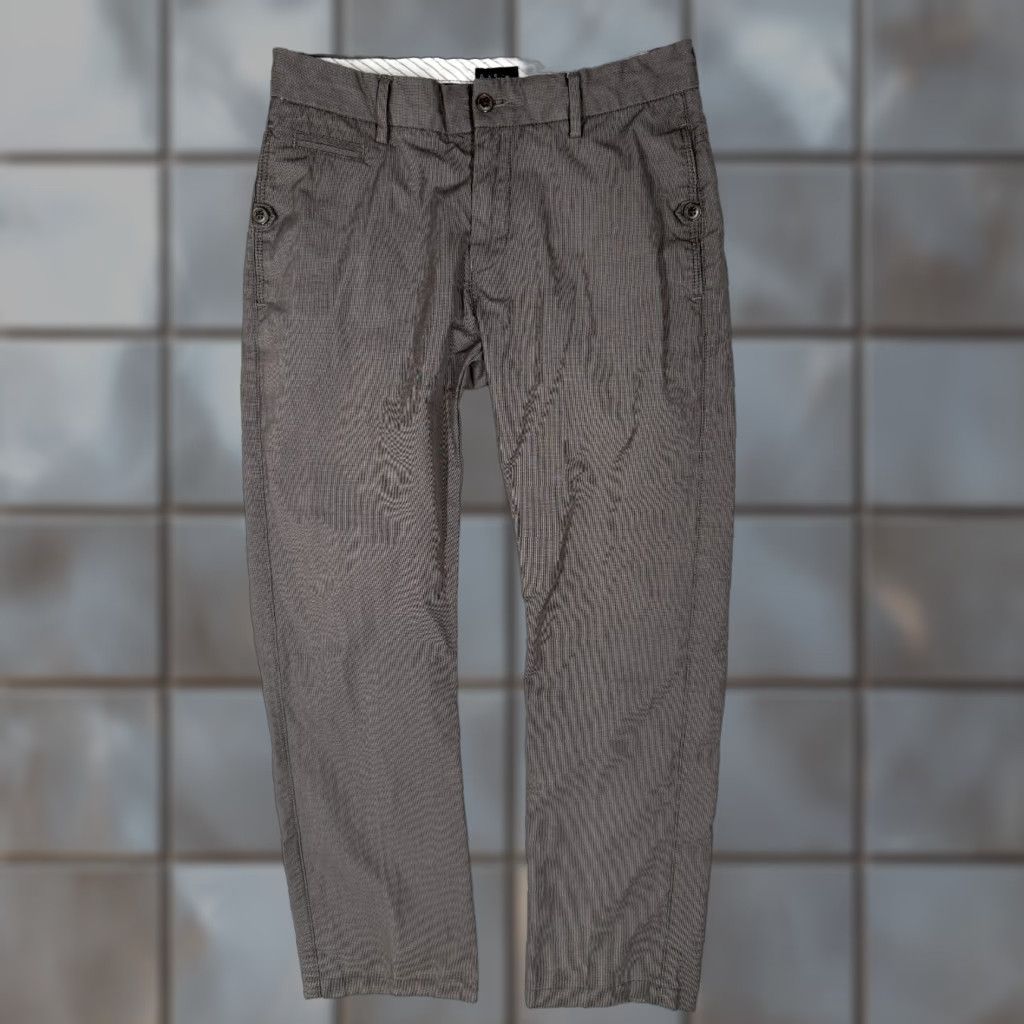 Paul Smith VINTAGE Paul Smith Chinos Pants Men 30 Regular Fit Flat Front Cotton Gray Geometric Retro Size US 30 / EU 46 - 1 Thumbnail