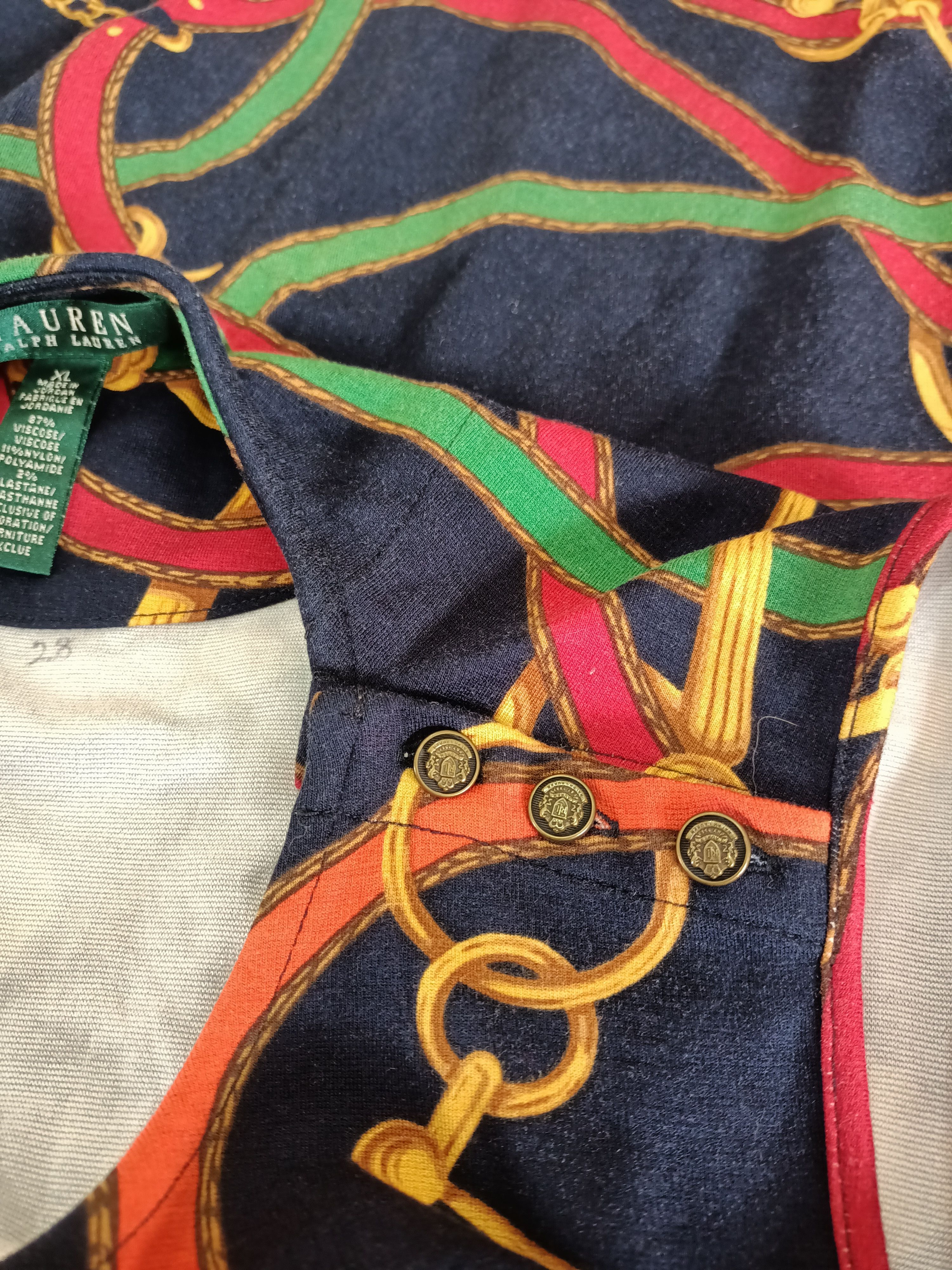Lauren Ralph Lauren Lauren by Polo Ralph Lauren Multi Chain Straps Print Dress Size XL / US 12-14 / IT 48-50 - 8 Thumbnail