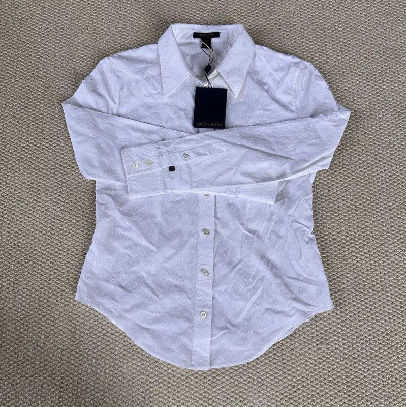 Louis Vuitton Louis Vuitton White Cotton Shirt for Women 0089 Size M / US 6-8 / IT 42-44 - 1 Thumbnail