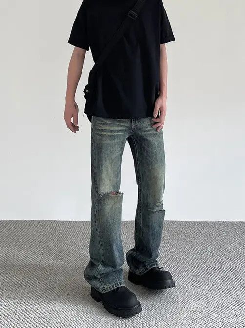 VIBE American high street retro distressed cleanfit ripped jeans Size US 32 / EU 48 - 8 Thumbnail