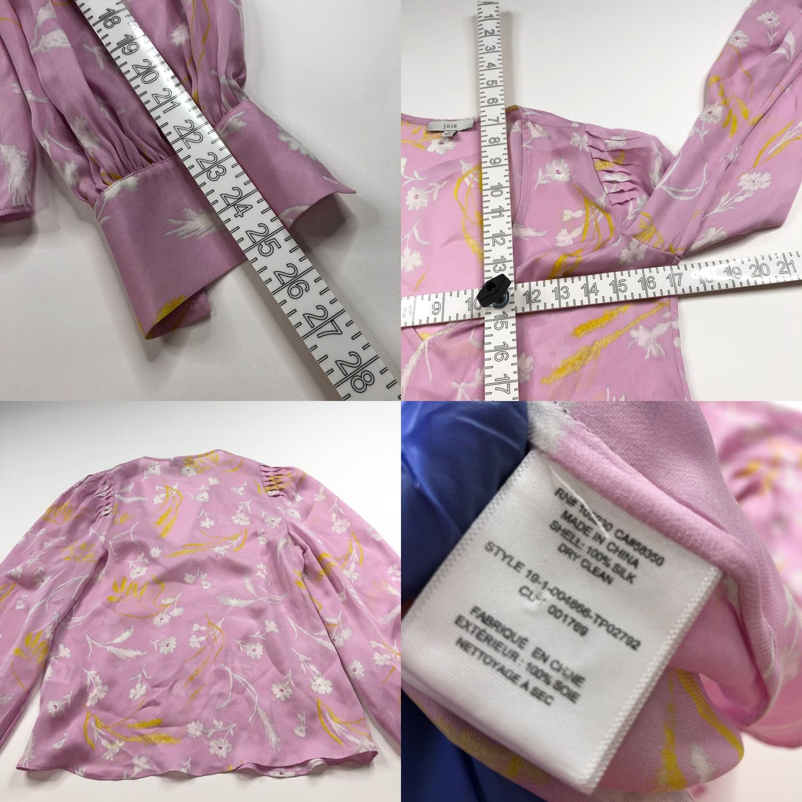 Joie Joie XS 100% Silk Womens Pullover Top Blouse All Over Print Motif Pink MINT Nike? Size XS / US 0-2 / IT 36-38 - 8 Thumbnail
