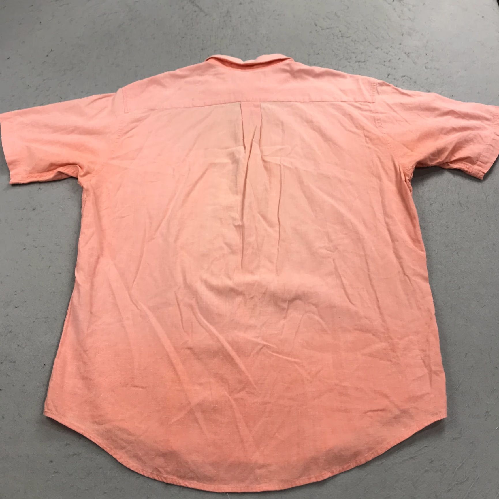 J.Crew VINTAGE J.CREW Shirt Mens Large Orange Oarsman Camp Collar 100% Cotton 90s Size US L / EU 52-54 / 3 - 6 Thumbnail