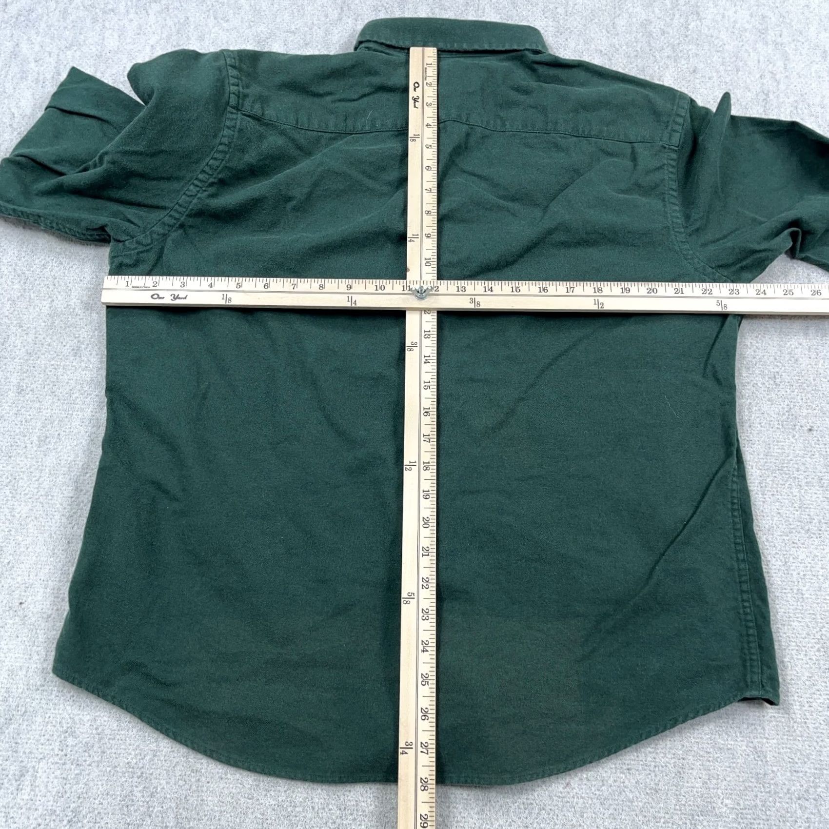 UNTUCKit UNTUCKit Shirt Men XL Green Flannel Button Up Solid Lightweight Dress Pocket Size 46R - 6 Thumbnail