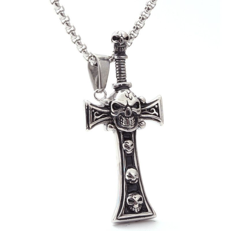 Japanese Brand Skull Head Cross Necklace Size ONE SIZE - 3 Thumbnail