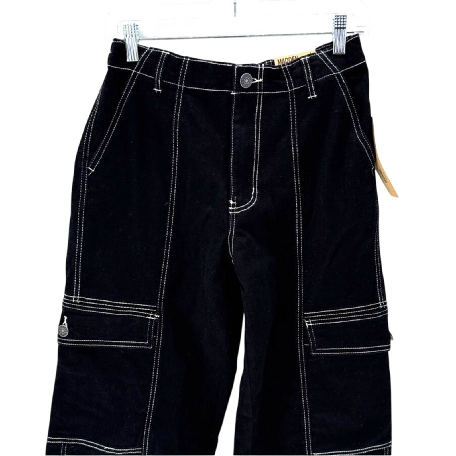 Madden NYC Madden NYC black cargo pants contrast stitching size L Size 34" / US 12 / IT 48 - 3 Thumbnail