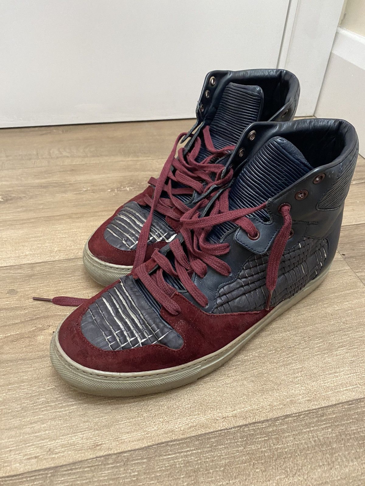 Balenciaga Balenciaga Origami Panel High ‘Navy Burgundy’ Size US 8.5 / EU 41-42 - 3 Thumbnail
