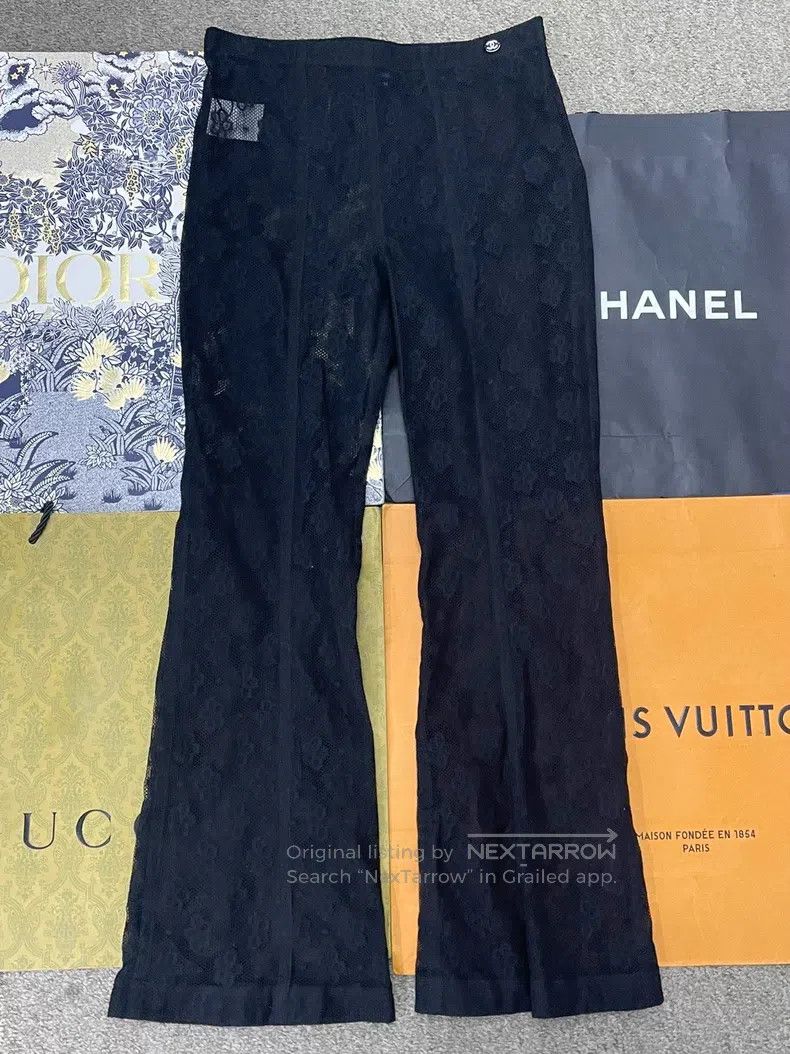 Chanel Chanel Dakar Series Black Lace Floral Trousers Size 25" / US 0 / IT 36 - 1 Thumbnail
