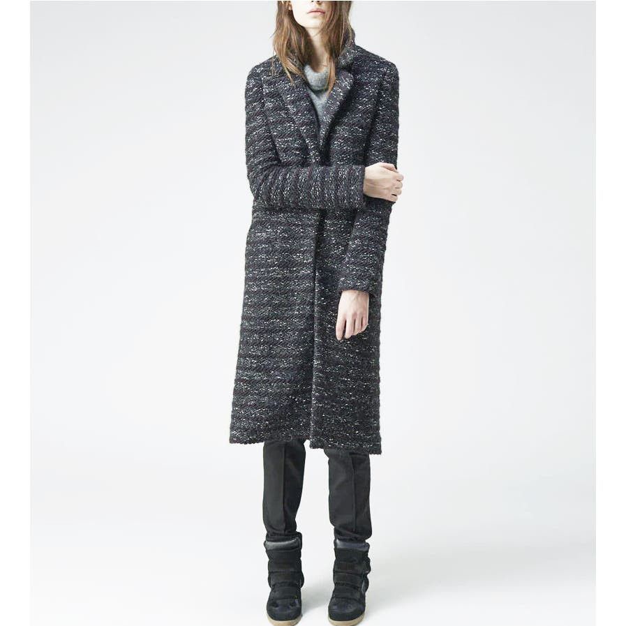 image of Isabel Marant Etoile Isiah Long Coat in Anthracite, Women's (Size XS)