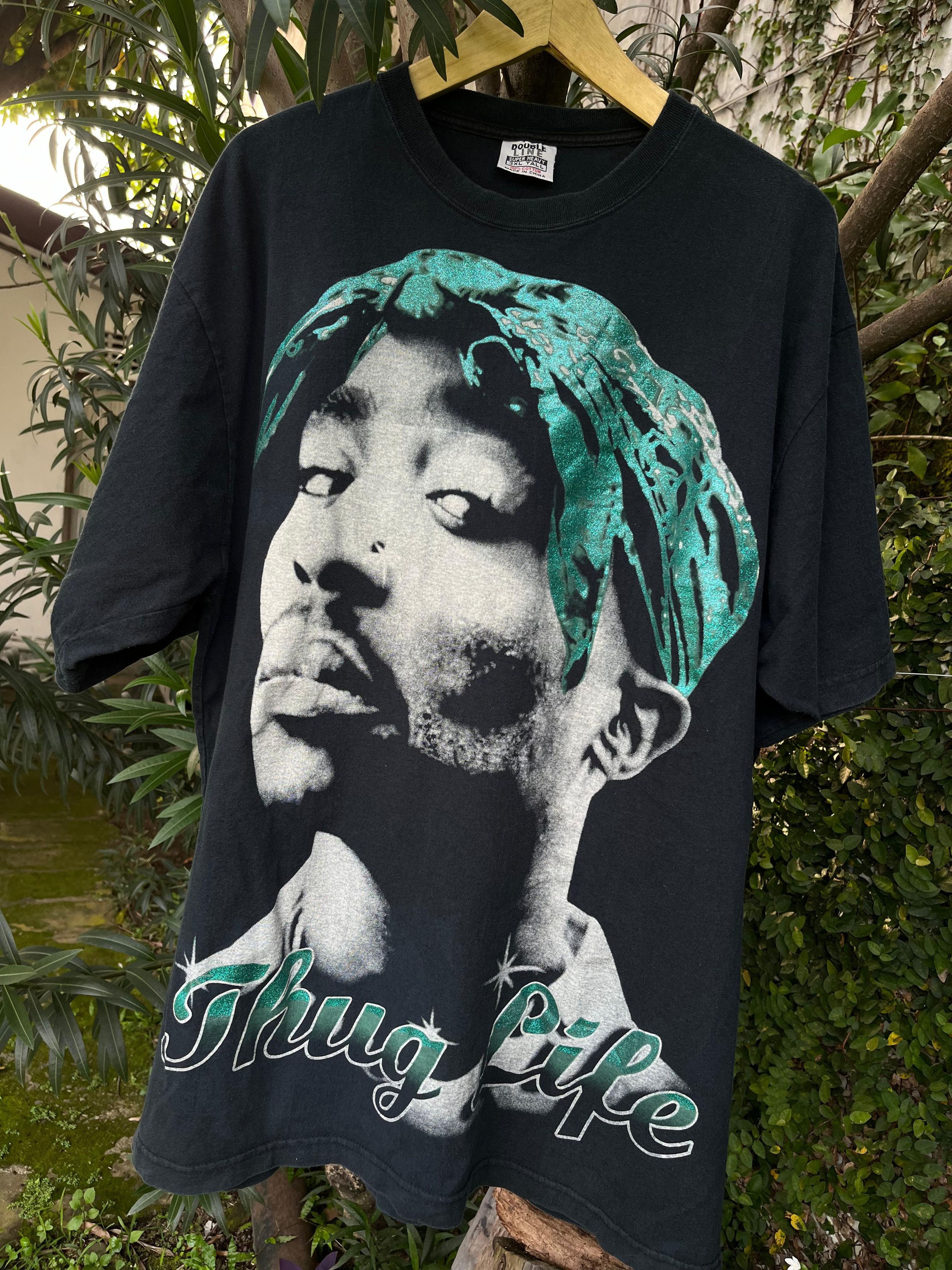 Band Tees × Rap Tees × Vintage Vintage 90's Tupac Shakur Thug Life Tshirt Size US XXL / EU 58 / 5 - 4 Thumbnail