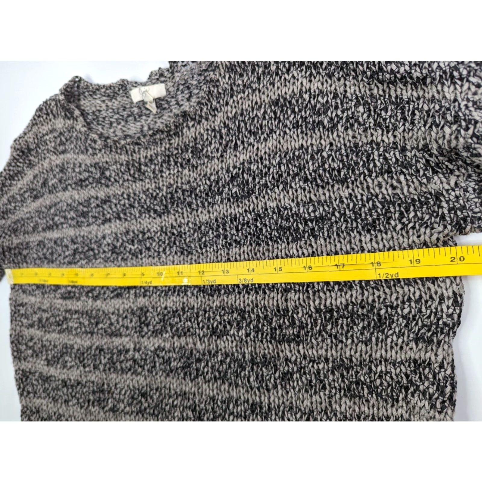 Joie JOIE Gray Striped Long Sleeve Open-Knit Pullover Sweater M Shirt/Top Women Knit Cotton Blend Regular U61-7987 Size M / US 6-8 / IT 42-44 - 6 Thumbnail