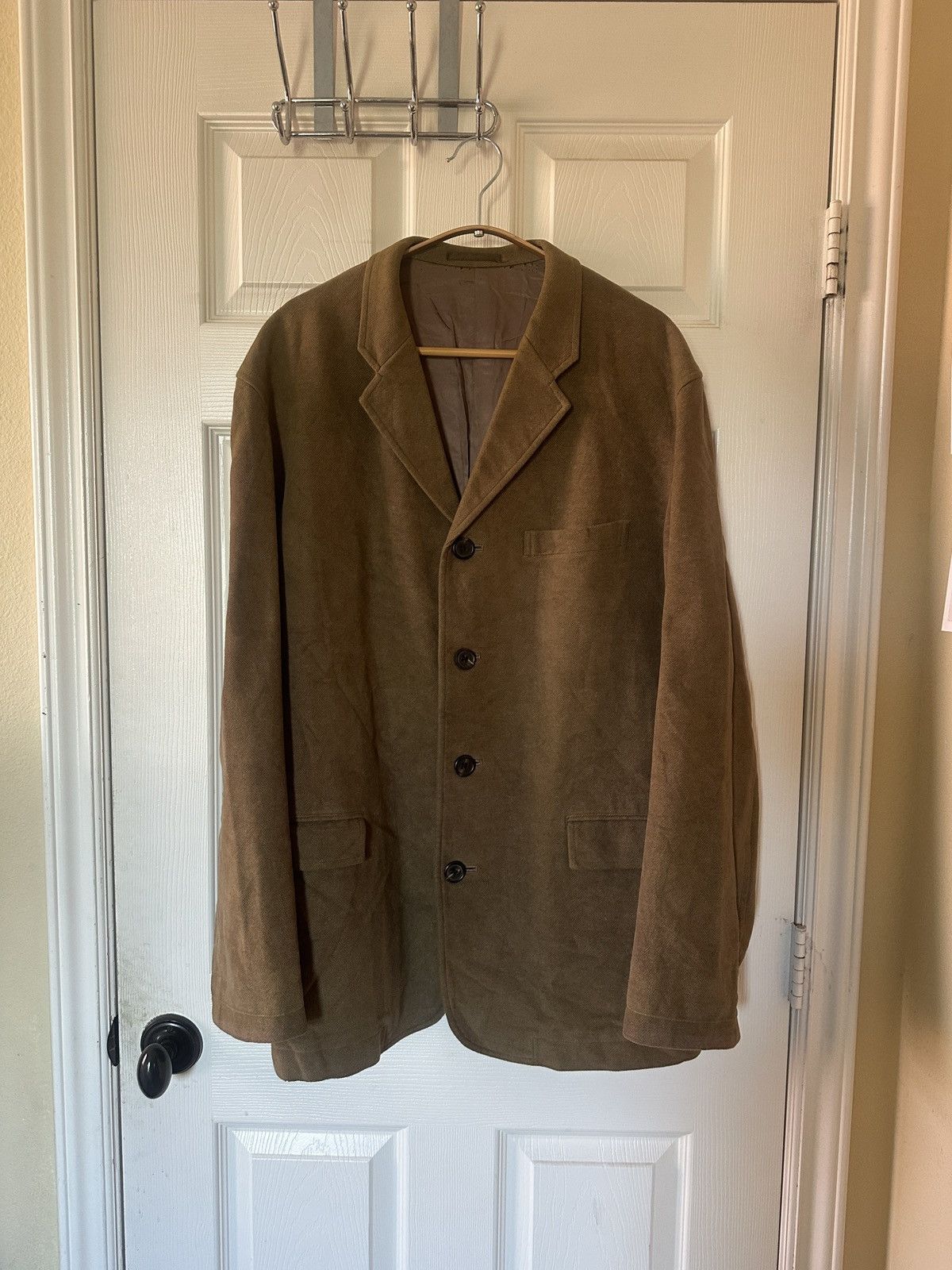 Yohji Yamamoto Yohji Yamamoto Beige Moleskin Blazer Size 50R - 1 Thumbnail